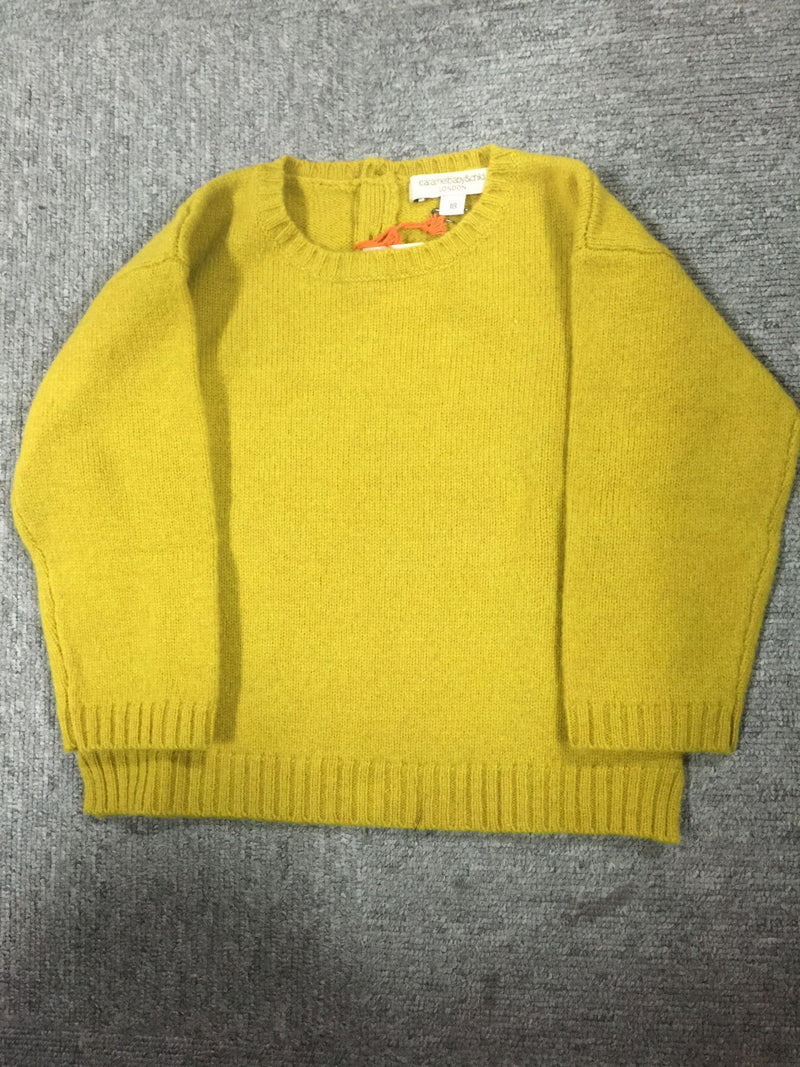 Boys Yellow Knitted Wool Sweater With Ribben Cuffs - CÉMAROSE | Children's Fashion Store