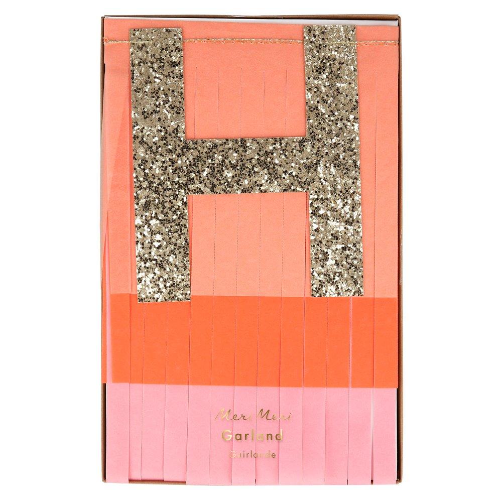Pink Happy Birthday Fringe Garland (2.4 Meter)