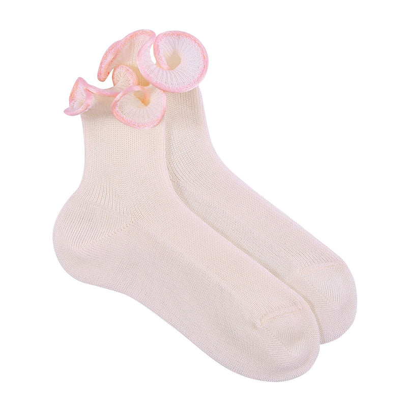 Girls Pink Cotton Short Socks - CÉMAROSE | Children's Fashion Store