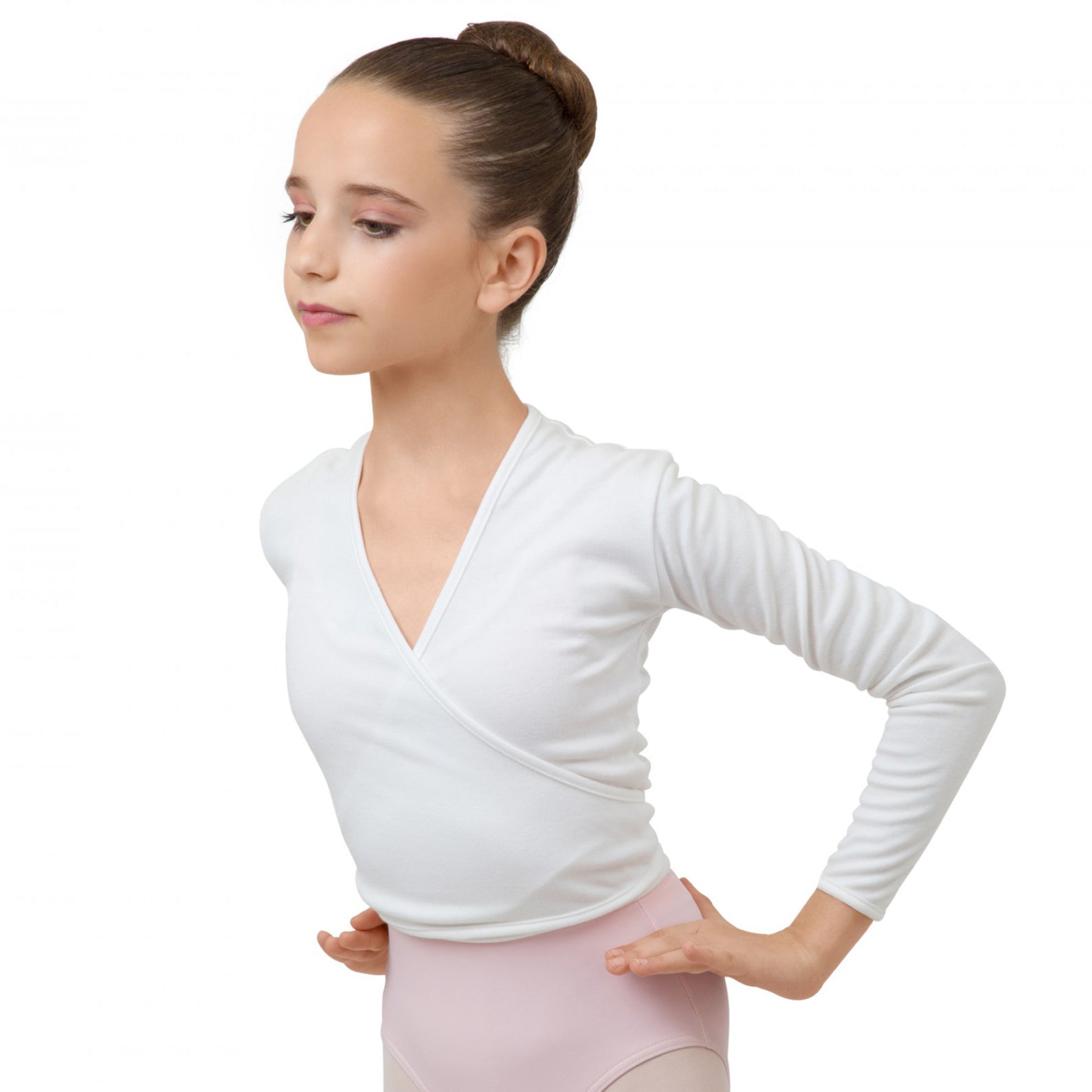 Girls White Ballet Top