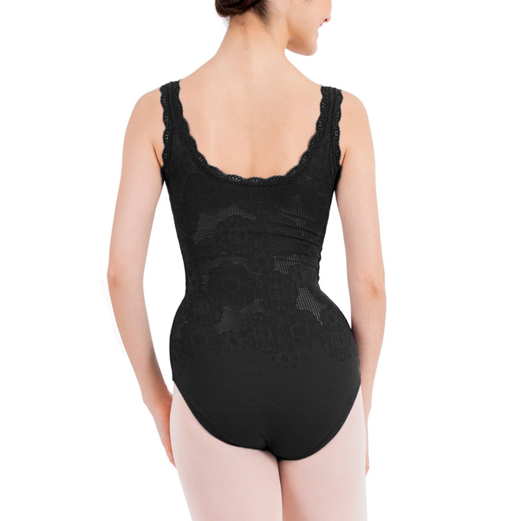 Girls Black Lace Ballet Onesies