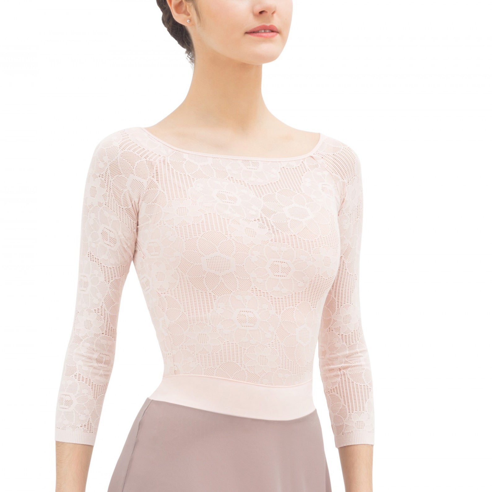 Girls Light Pink Lace Ballet Top