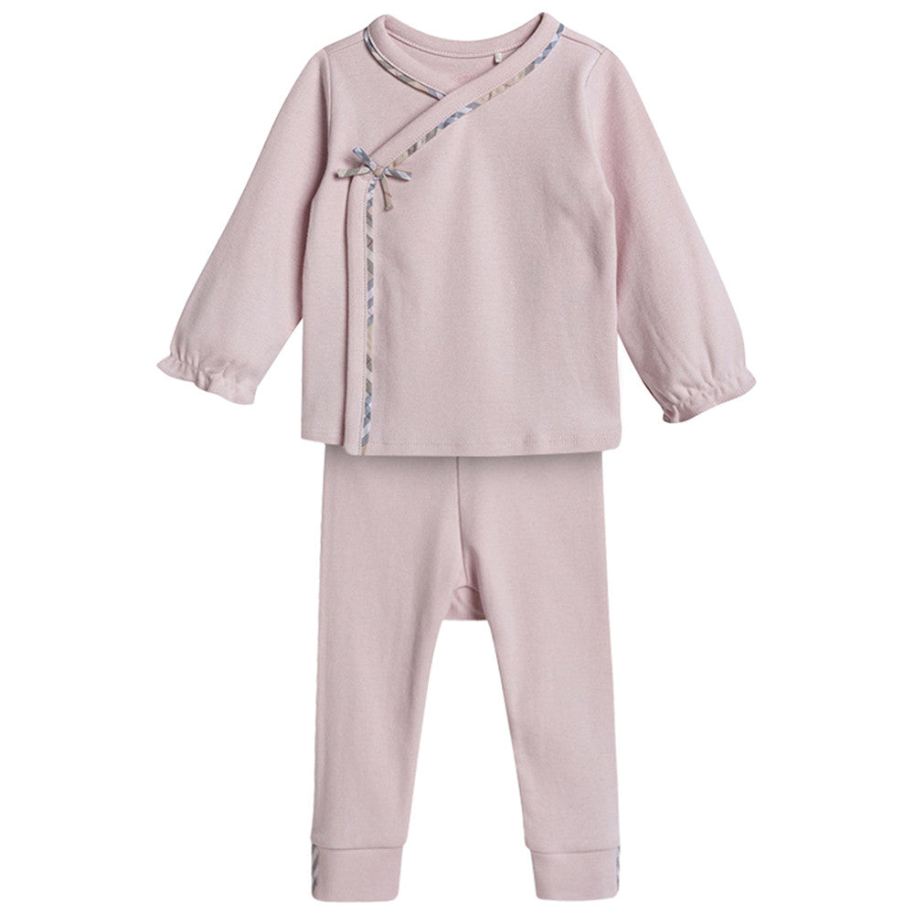 Baby Girls Powder Pink Top & Trousers 2 Piece Gift Set - CÉMAROSE | Children's Fashion Store - 1