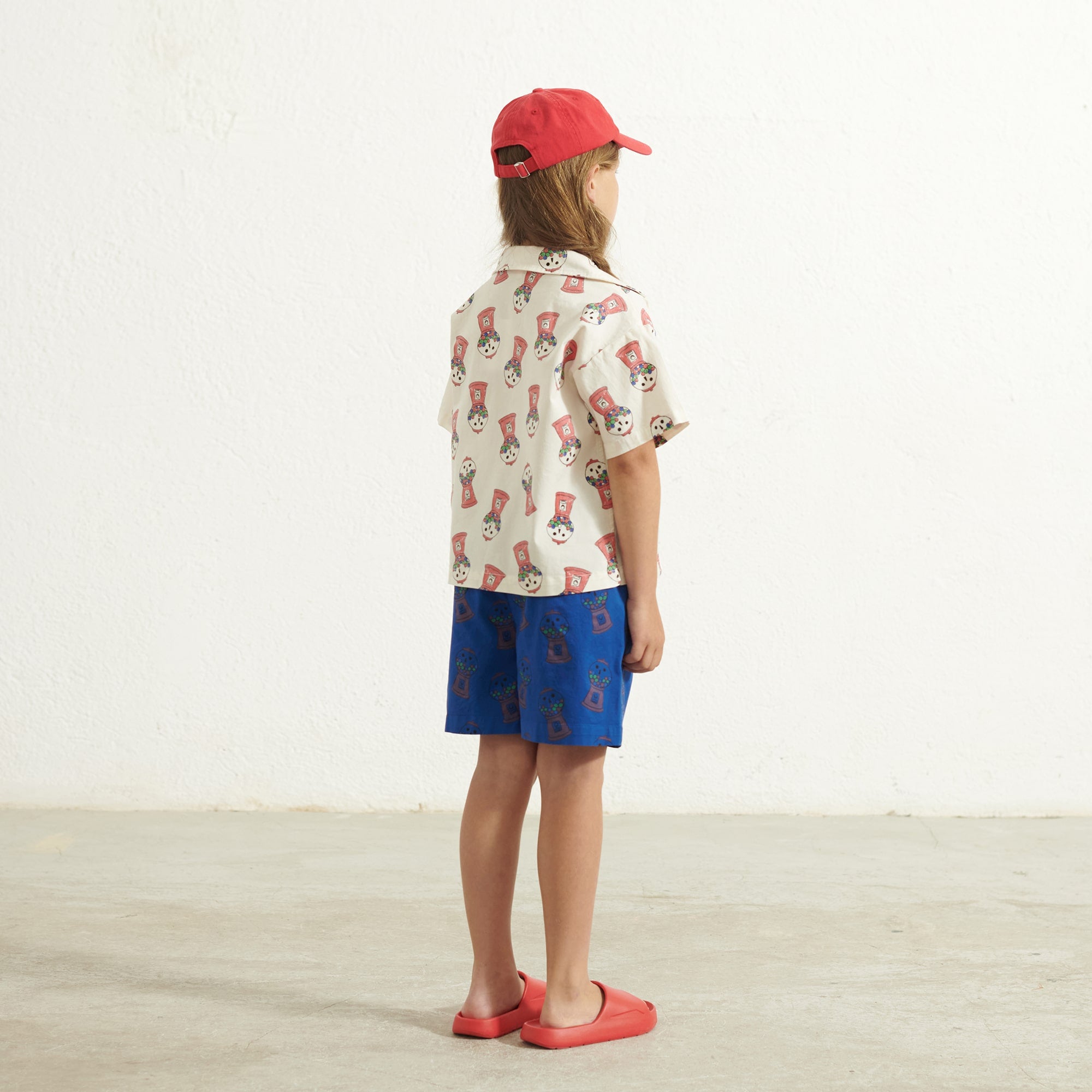 Boys & Girls White Printed Cotton Shirt
