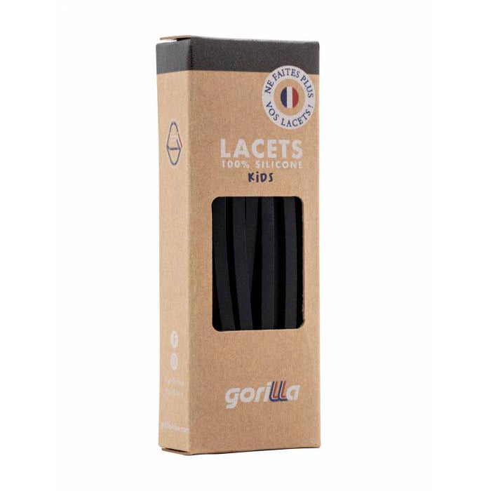 Boys & Girls Black Silicone Shoelace