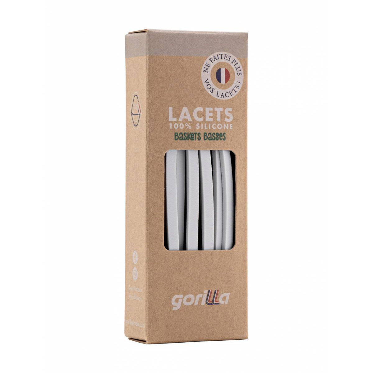 Adult White Silicone Shoelace