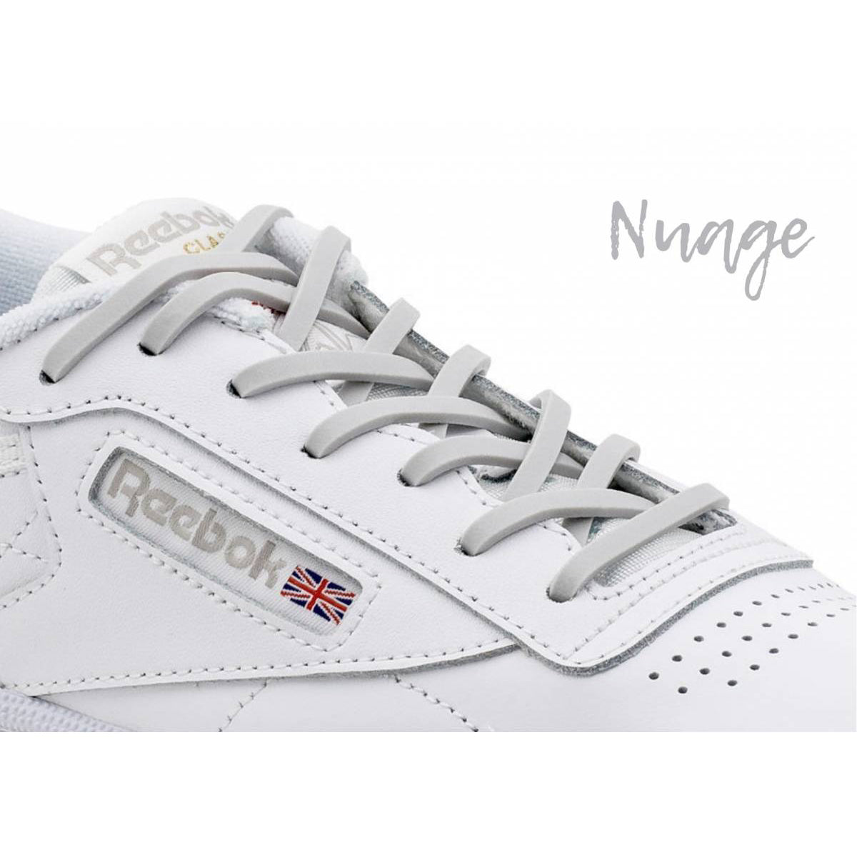 Adult White Silicone Shoelace