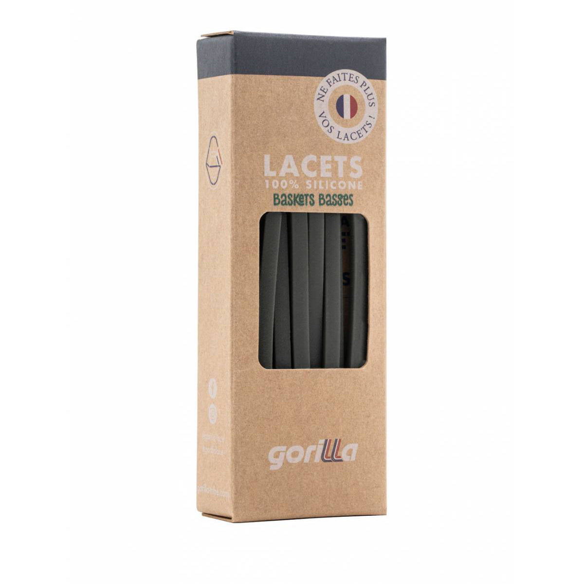 Adult Light Black Silicone Shoelace
