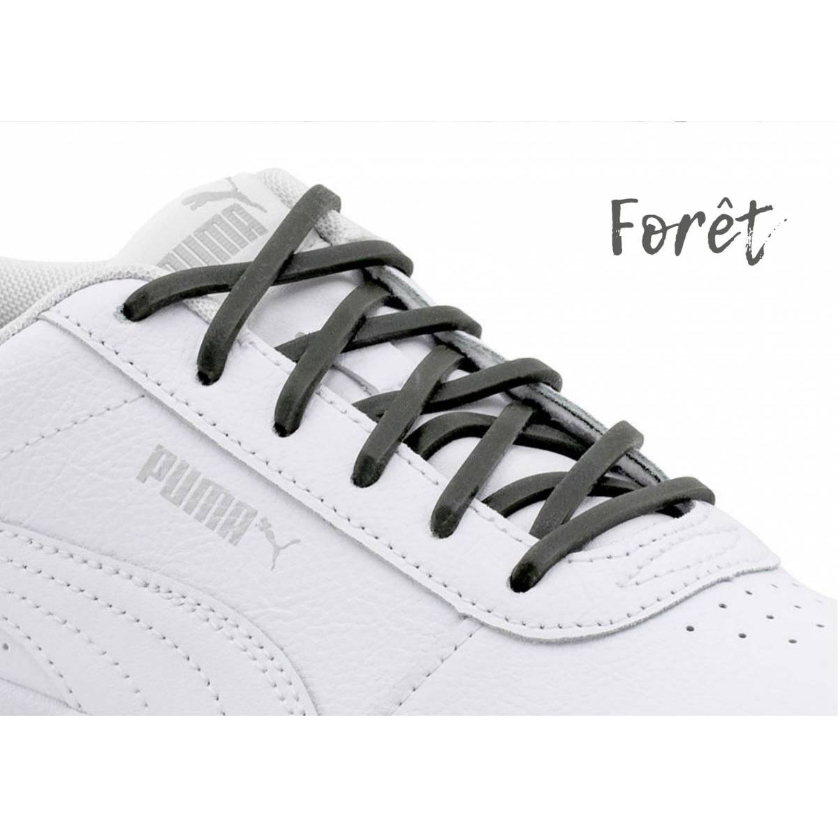 Adult Light Black Silicone Shoelace