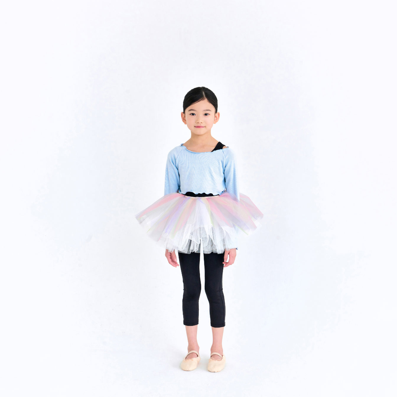 Girls Blue Crop Ballet T-Shirt