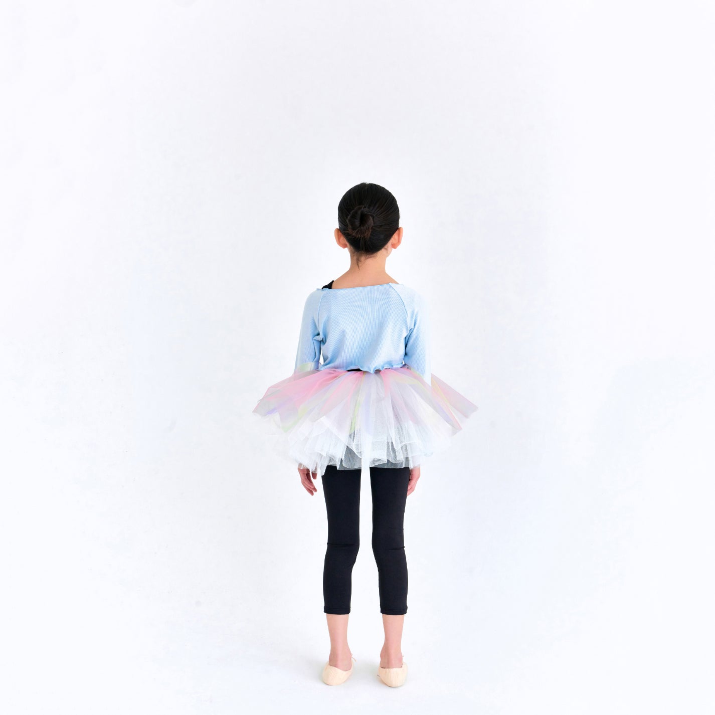 Girls Blue Crop Ballet T-Shirt