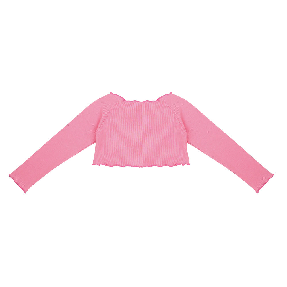 Girls Pink Crop Ballet T-Shirt