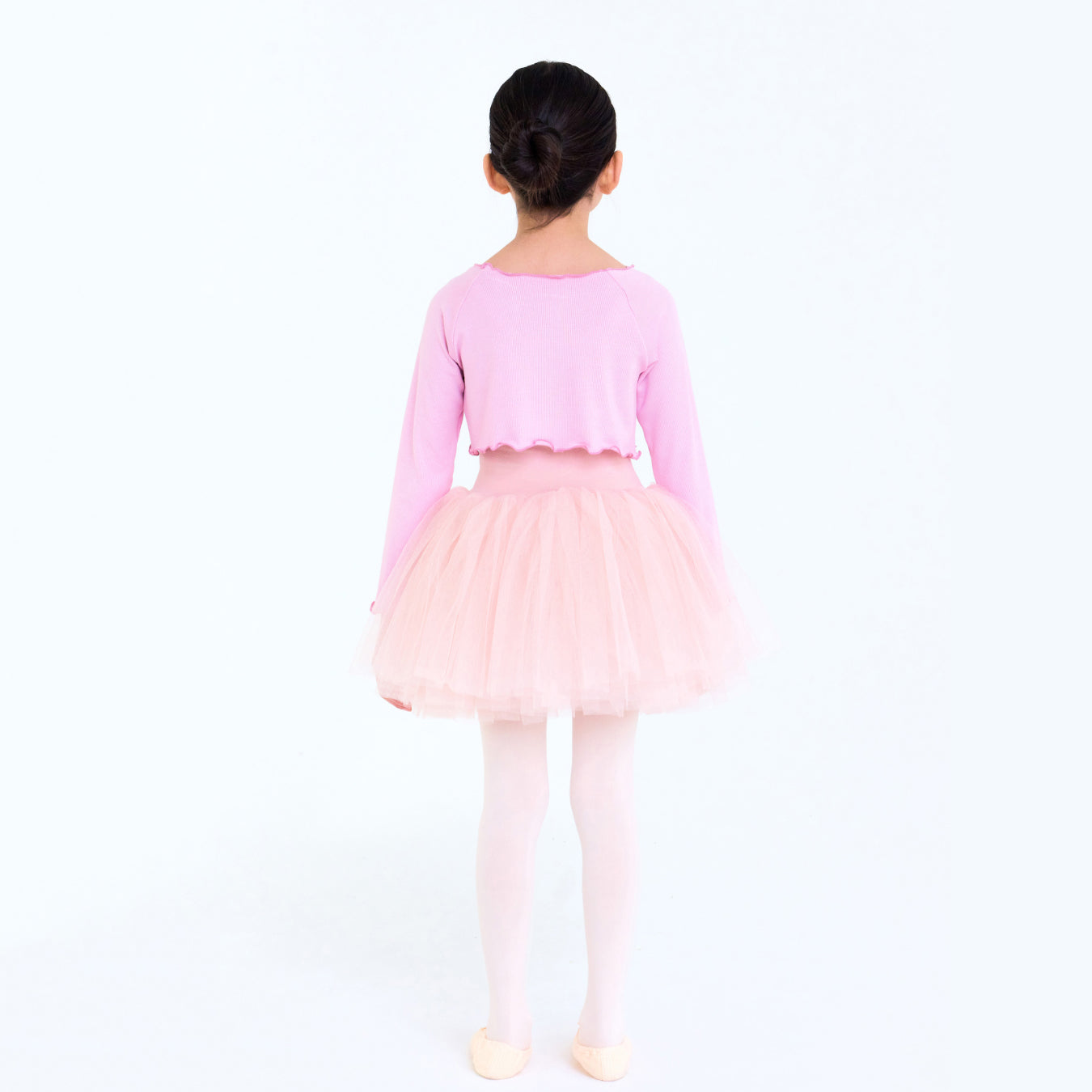 Girls Light Pink Crop Ballet T-Shirt