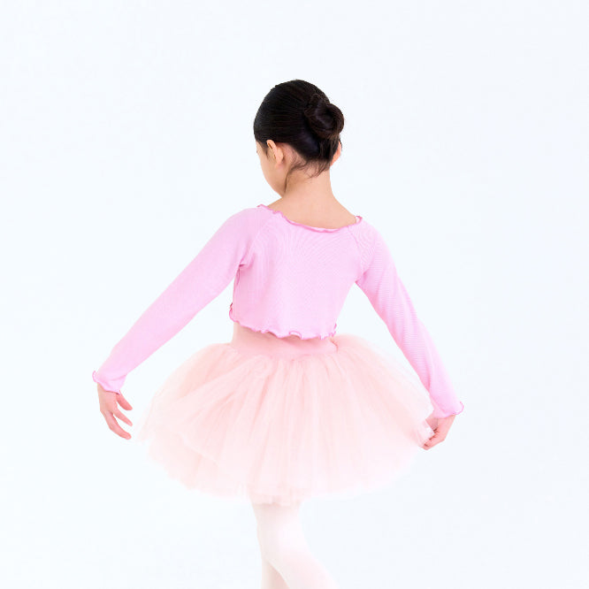 Girls Light Pink Crop Ballet T-Shirt