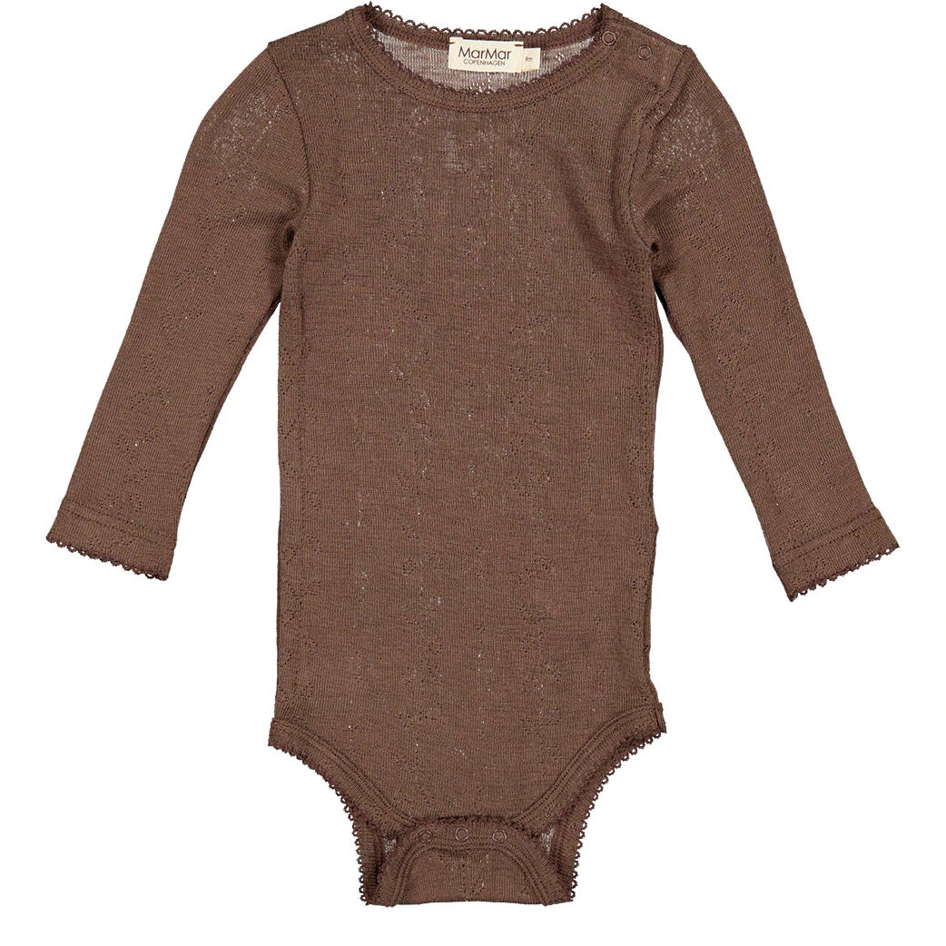 Boys & Girls Brown Wool Babysuit