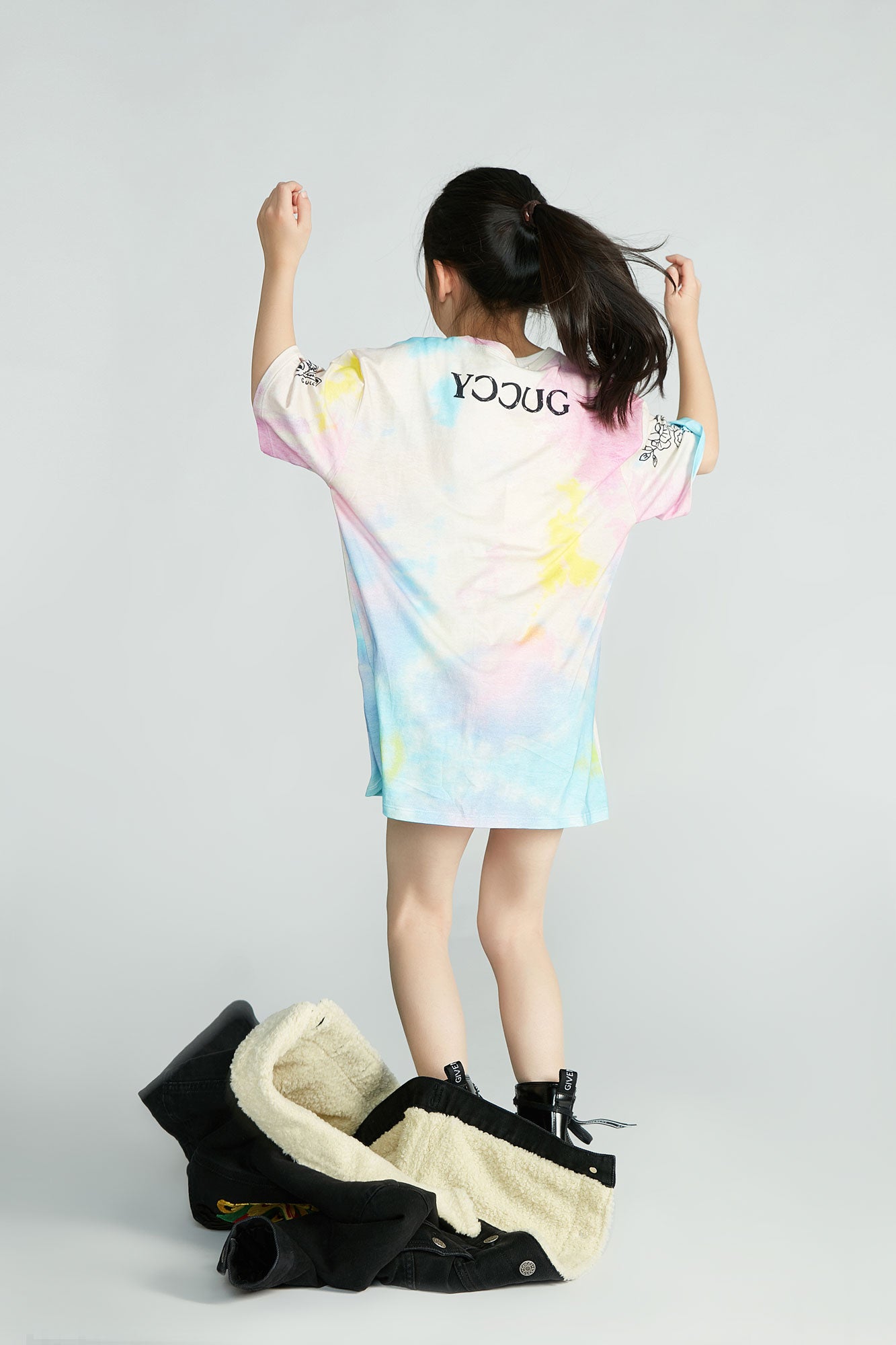 Girls Ivory Printing Cotton T-shirt