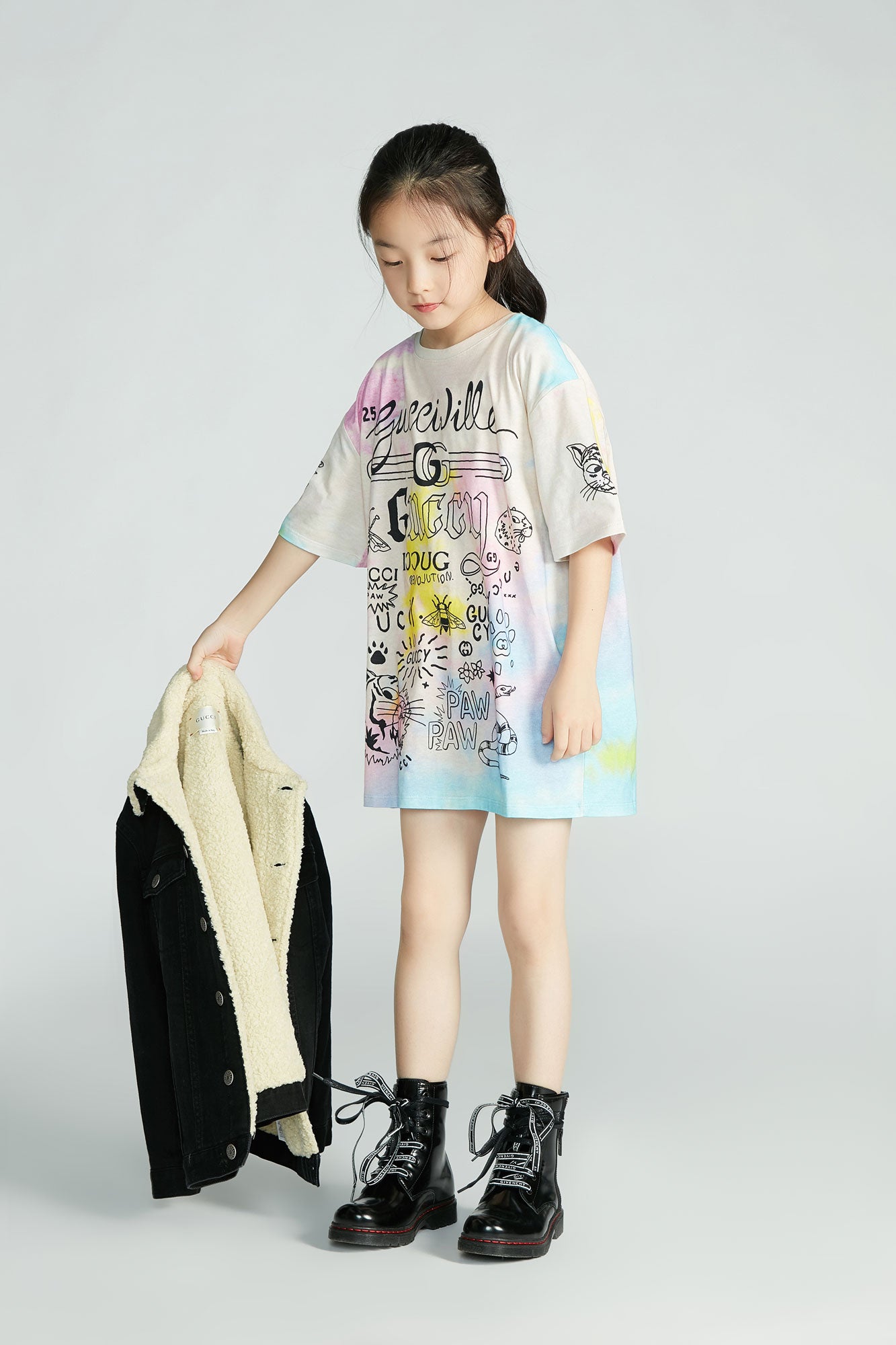 Girls Ivory Printing Cotton T-shirt