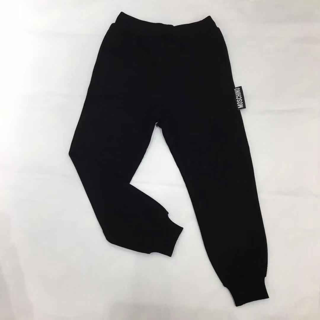 Boys & Girls Black Logo Cotton Trousers