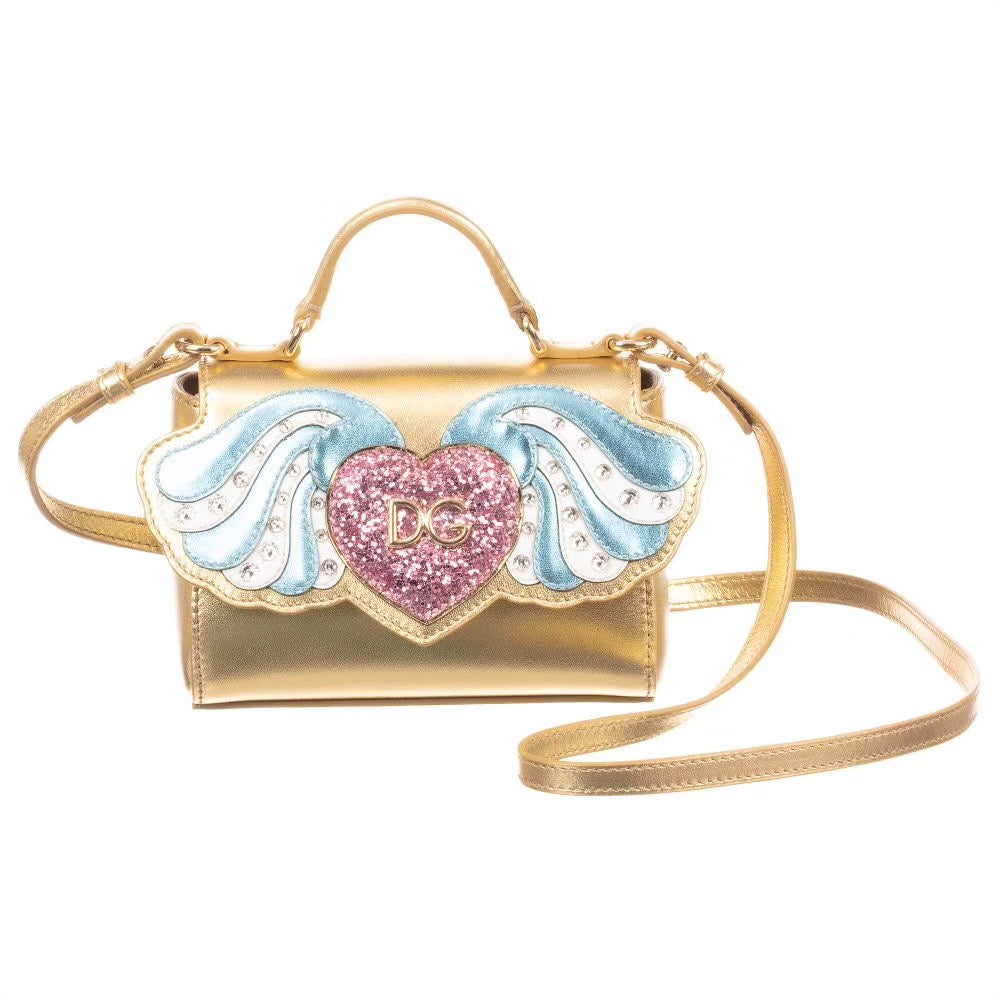 Girls Light Gold Lamb Shoulder Bag