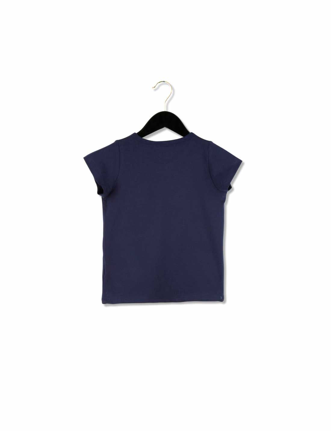 Girls Dark Blue Hippo Printed T-Shirt - CÉMAROSE | Children's Fashion Store - 2