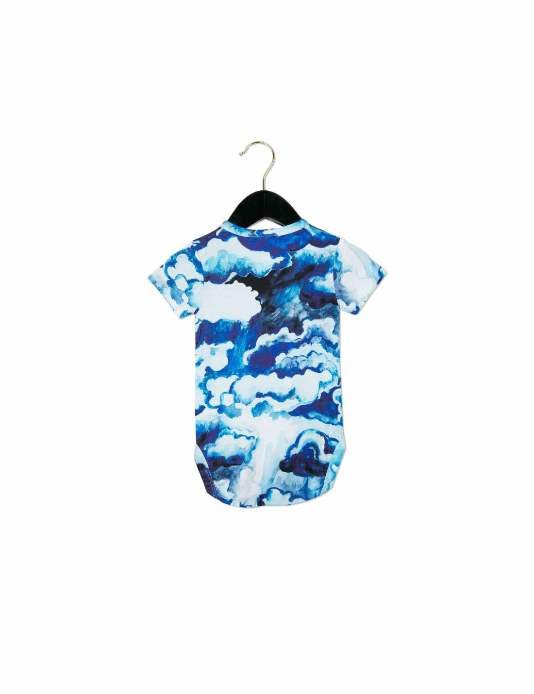 Baby Dark Blue Seas Of Clouds Printed Bodysuit - CÉMAROSE | Children's Fashion Store - 2