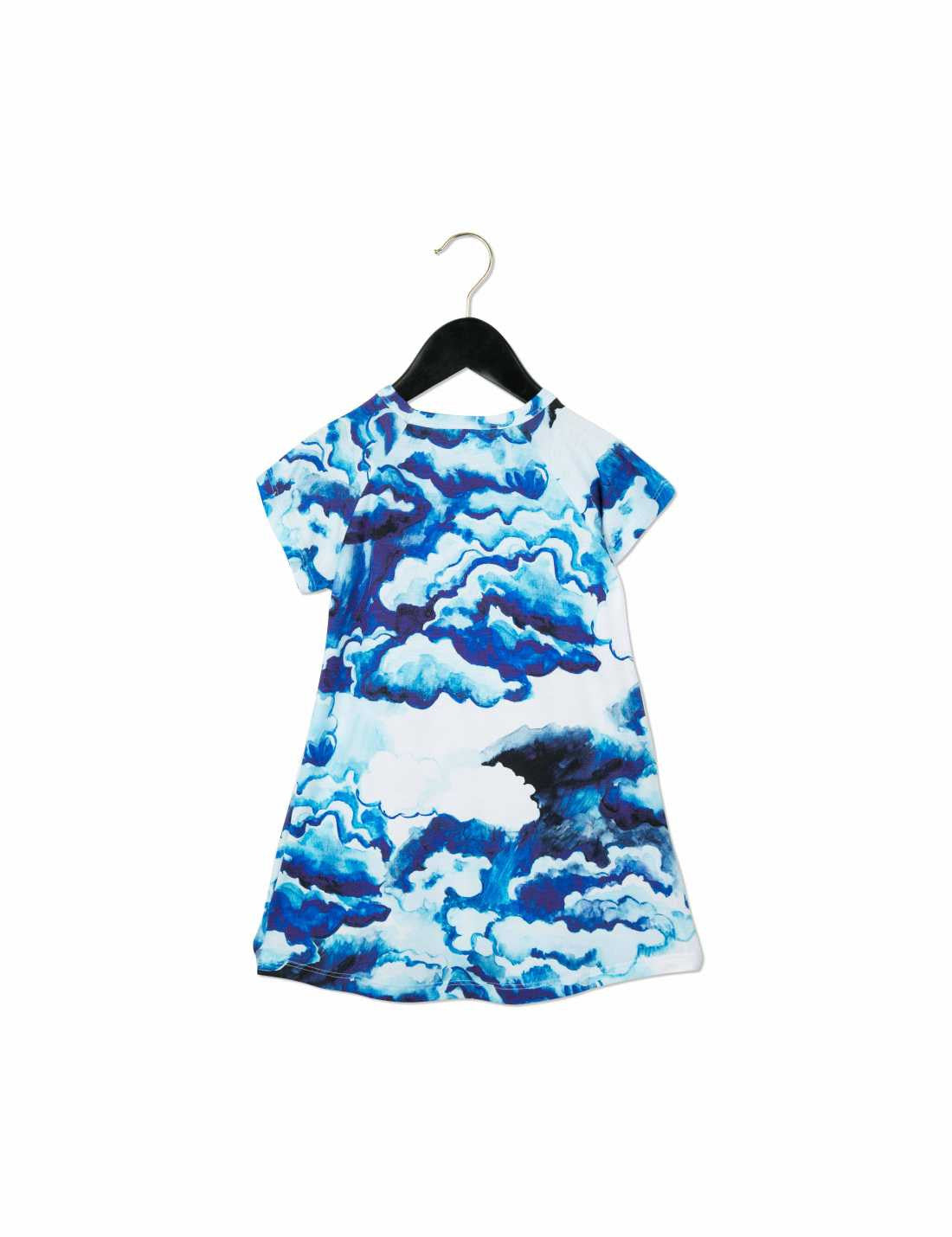 Girls Dark Blue Seas Of Clouds Printed Dress - CÉMAROSE | Children's Fashion Store - 2