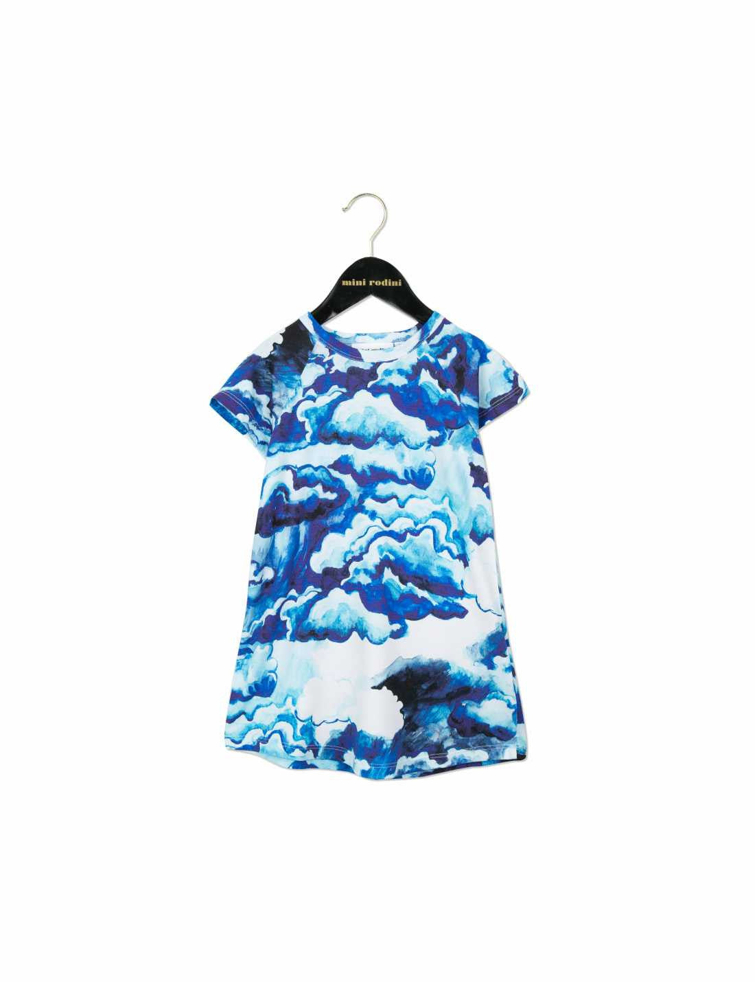 Girls Dark Blue Seas Of Clouds Printed Dress - CÉMAROSE | Children's Fashion Store - 1