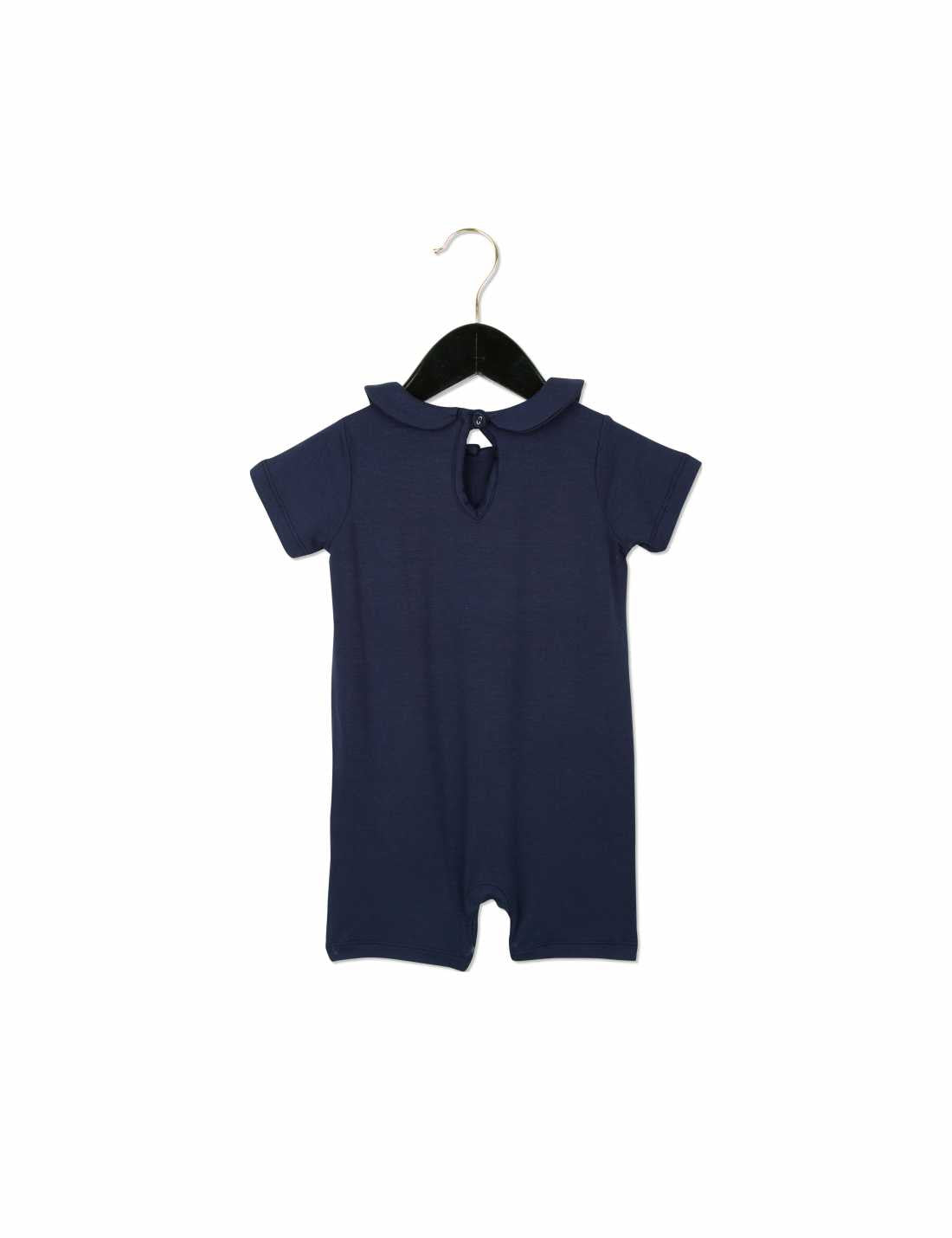 Baby Dark Blue Babygrow With Red Heart Print - CÉMAROSE | Children's Fashion Store - 2
