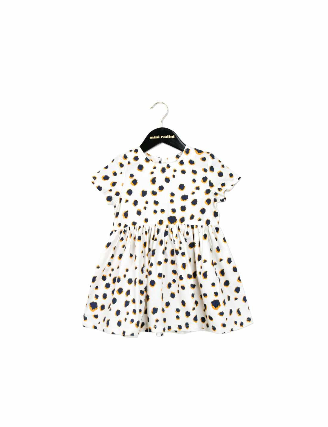 Girls White Cotton Dress With Blue Spot Print - CÉMAROSE | Children's Fashion Store - 1