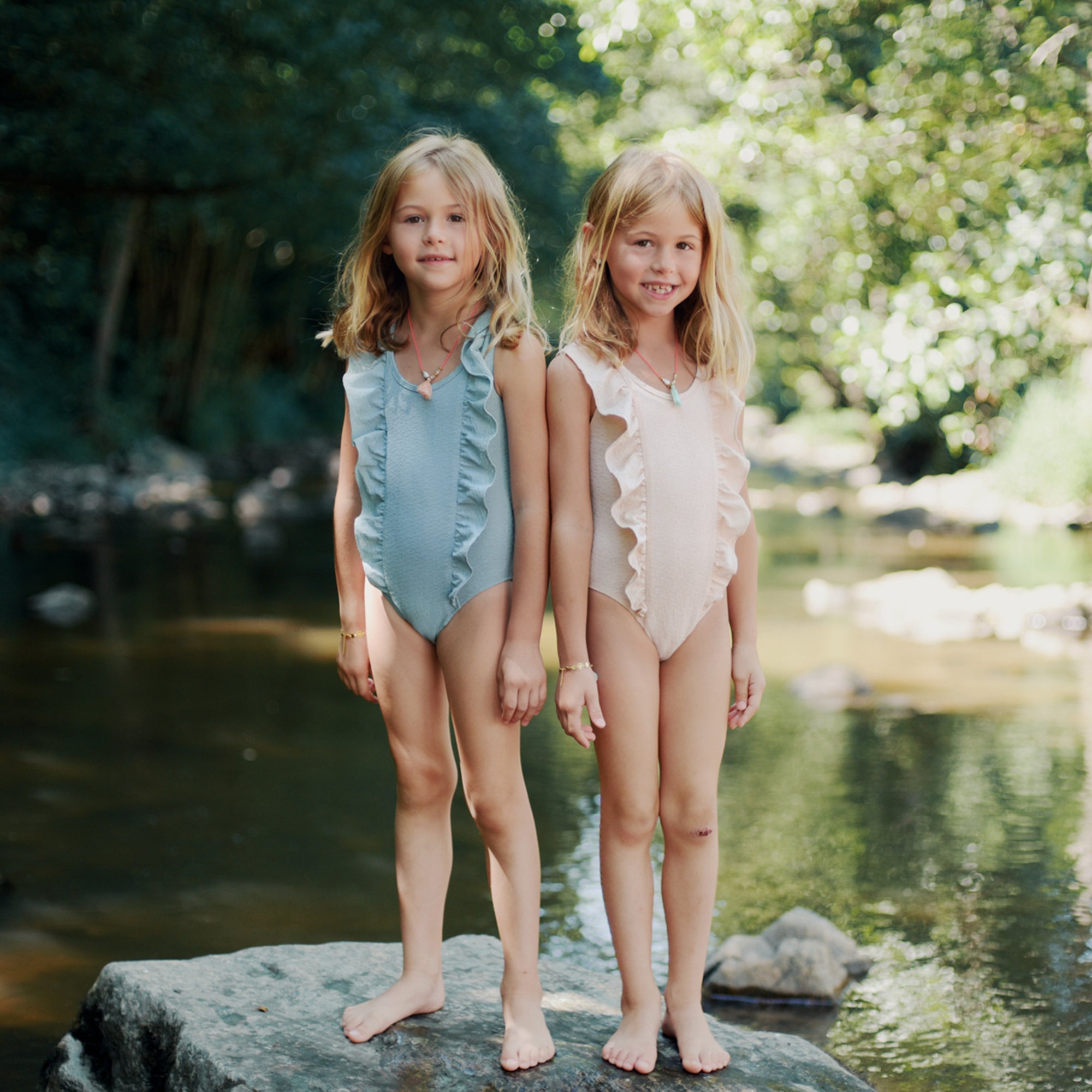 Girls Blue "Cachou" Swimsuit