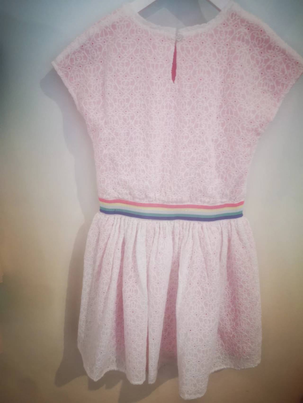 Girls White Embroidered Cotton Dress