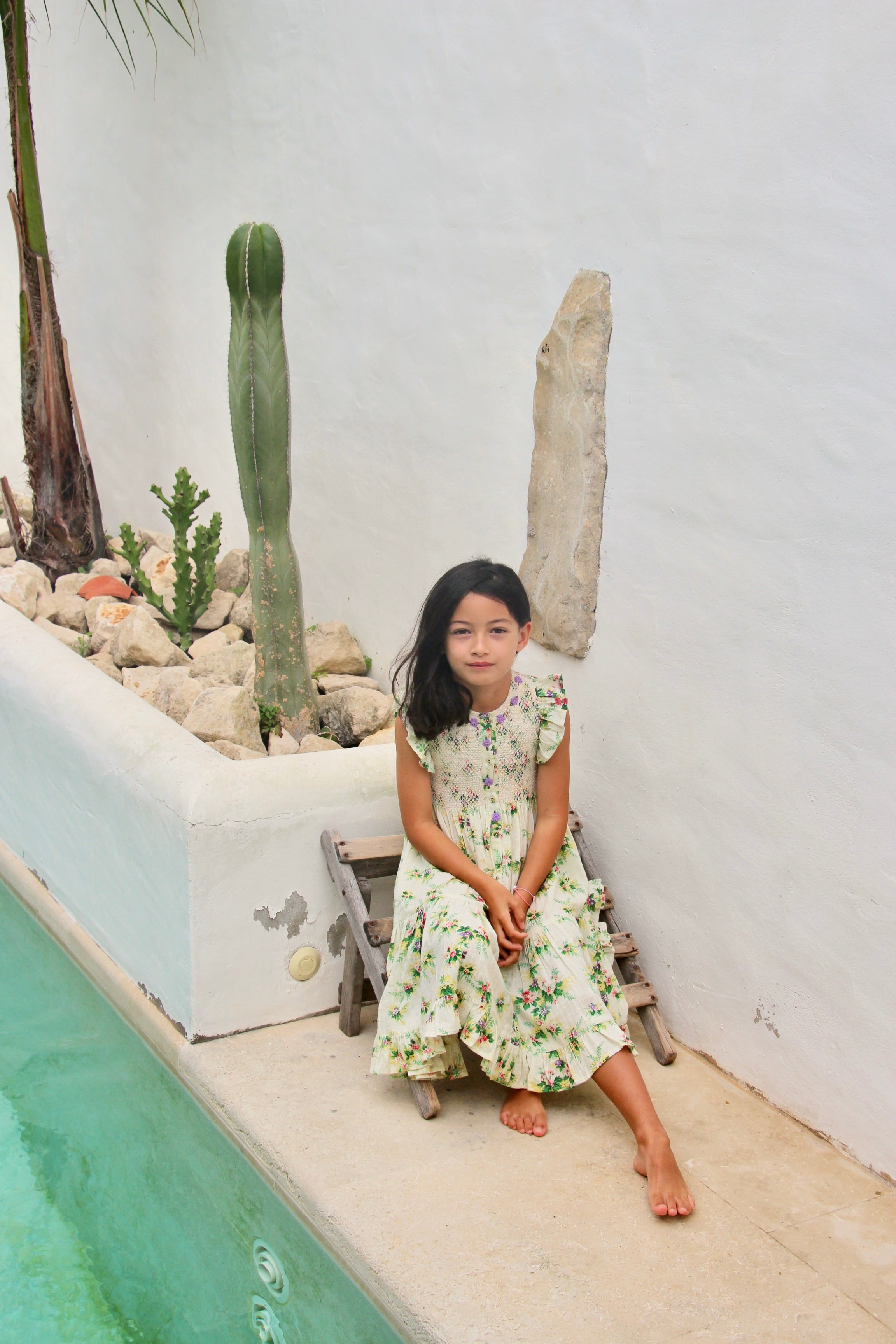Girls White Floral Dress