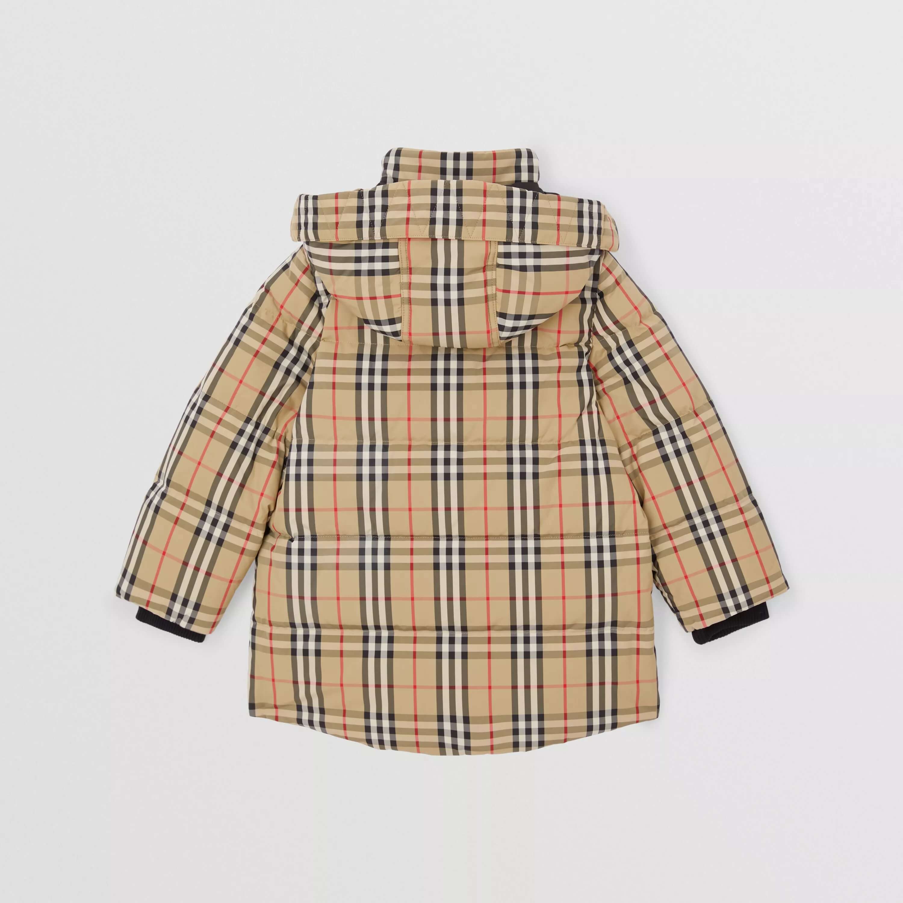 Boys & Girls Beige Check Padded Down Coat