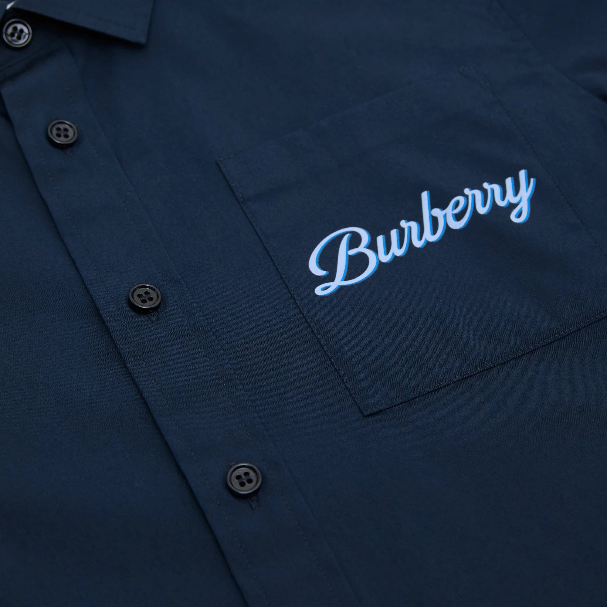 Boys Blue Logo Cotton Shirt