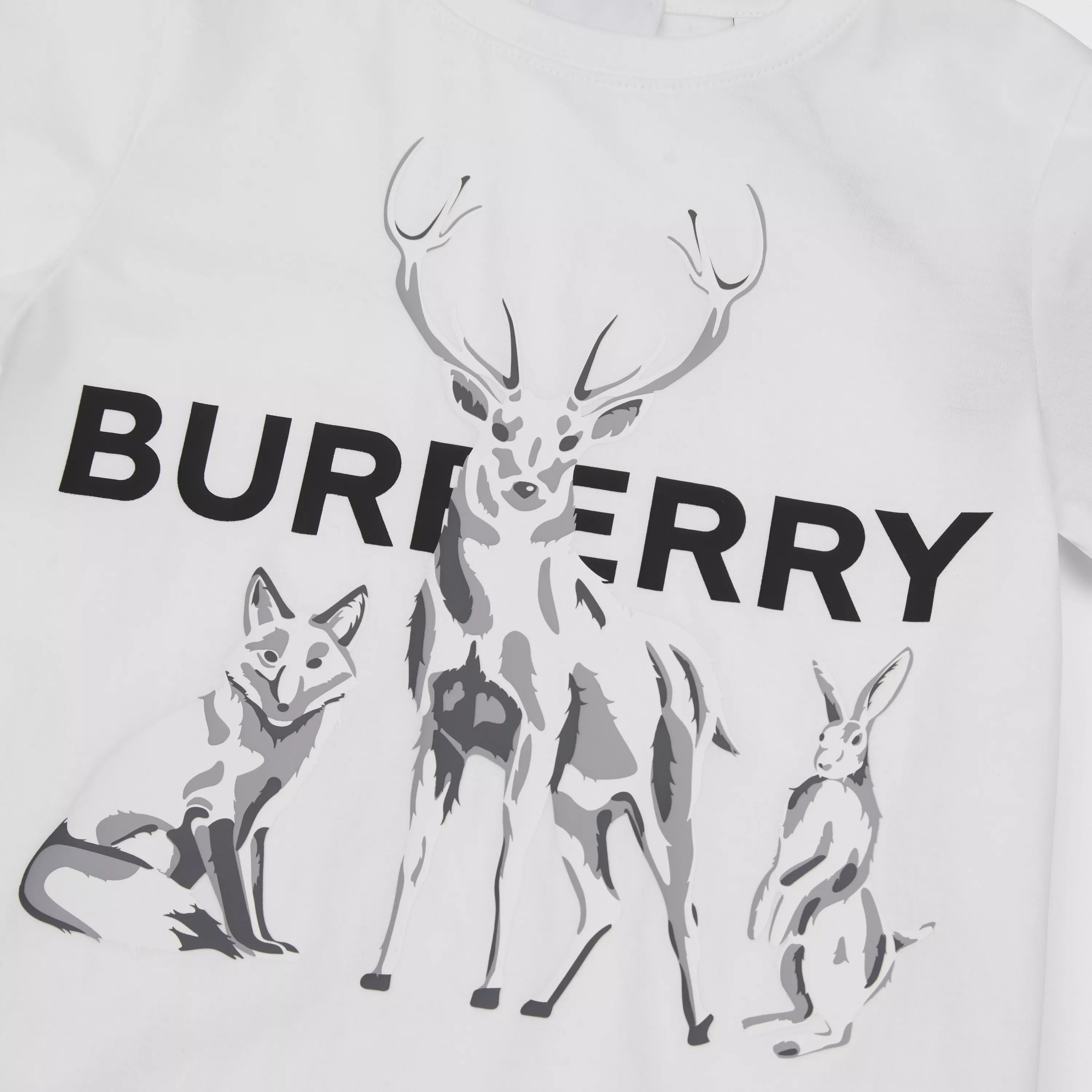 Boys & Girls White Printed Cotton T-Shirt