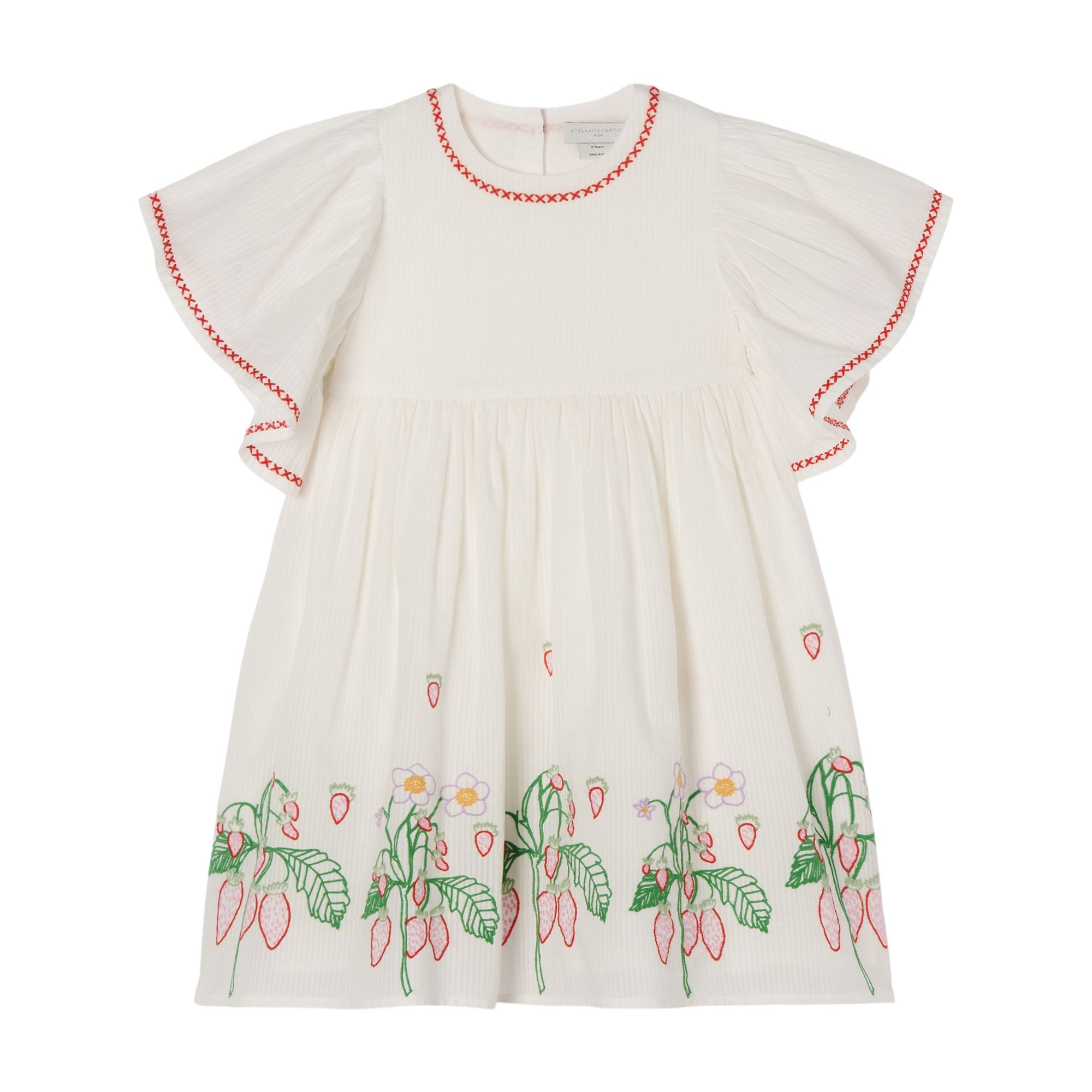 Girls White Cotton Dress