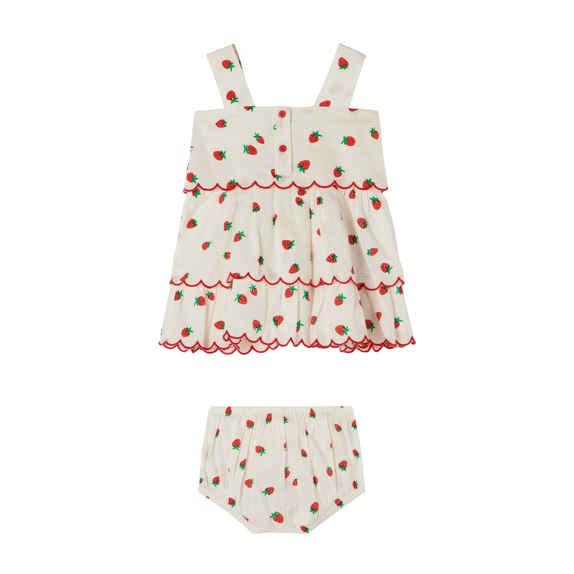 Baby Girls White Printing Dress Set