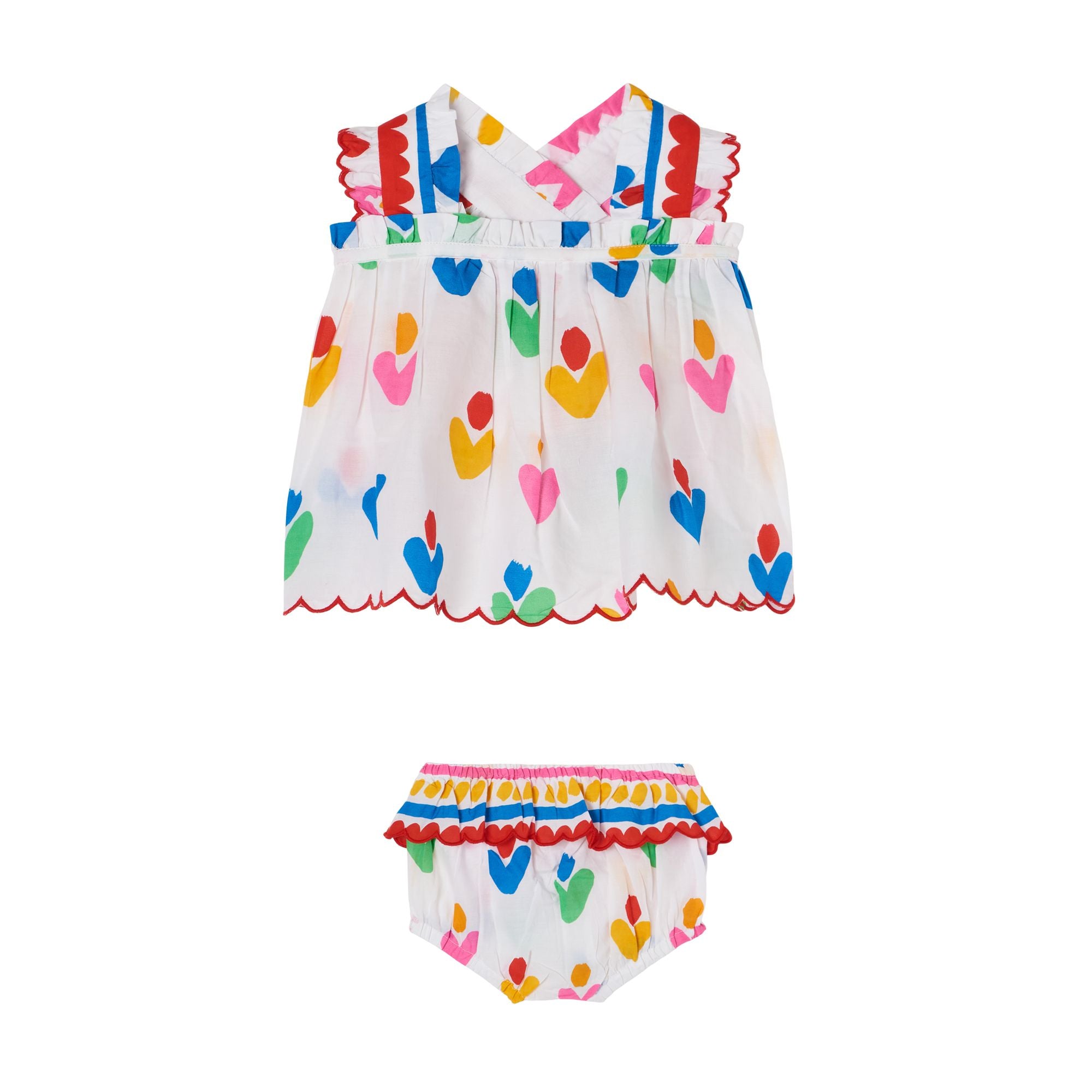 Baby Girls White Heart Dress Set