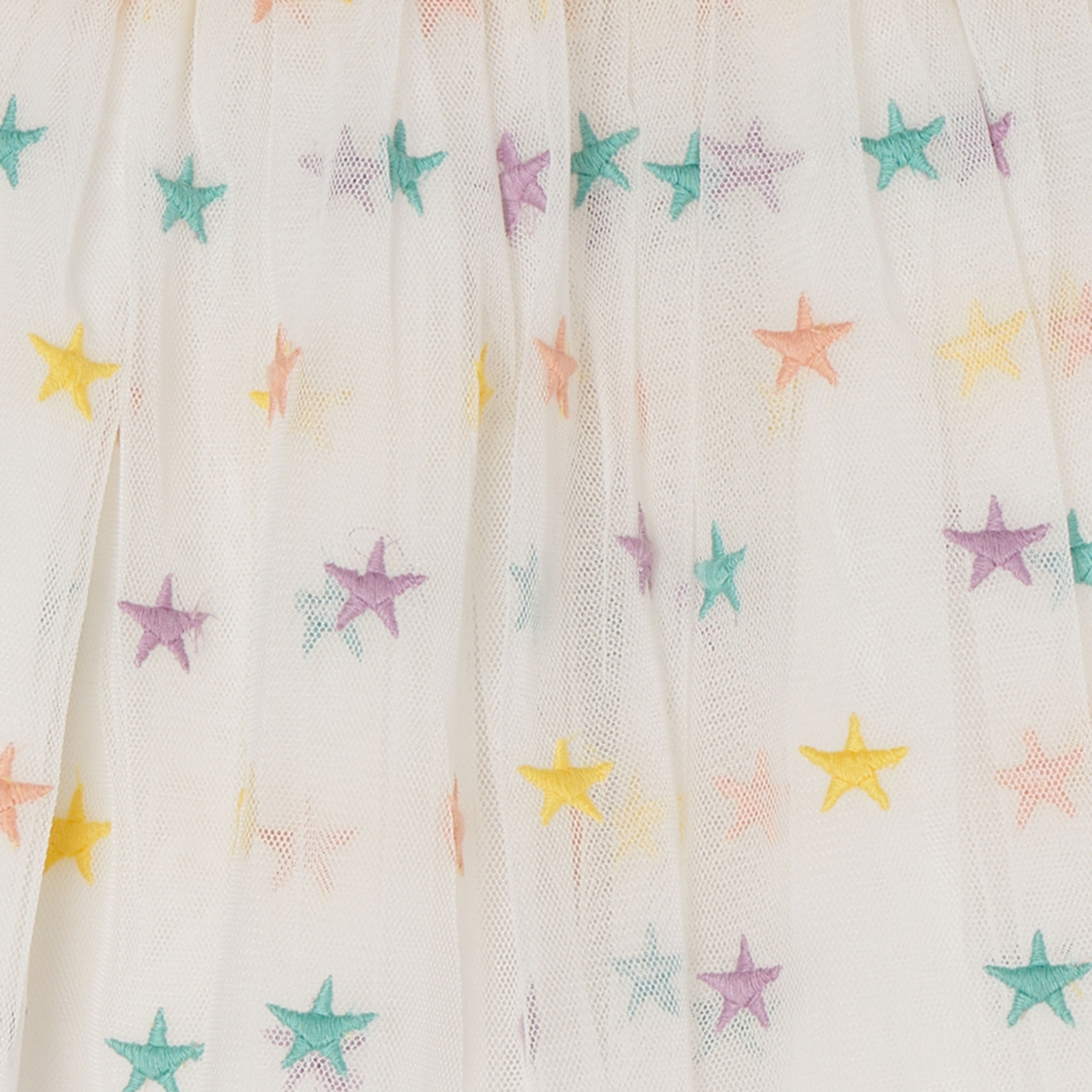 Girls White Star Tulle Skirt