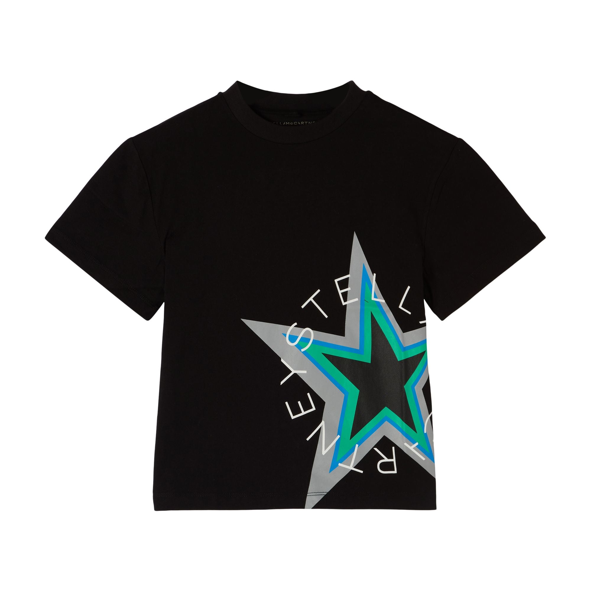 Boys & Girls Black Star Cotton T-Shirt