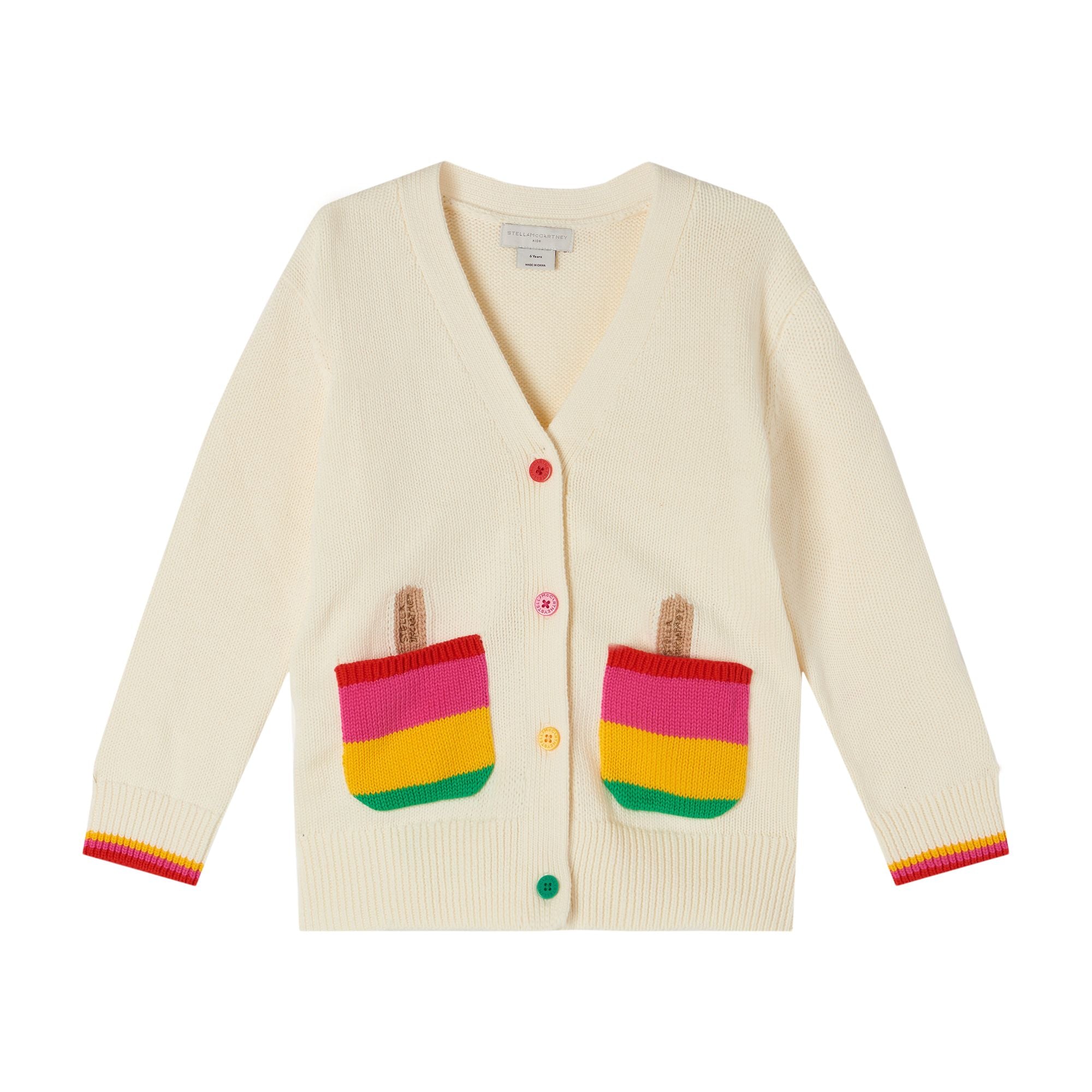 Girls White Ice Cream Cardigan