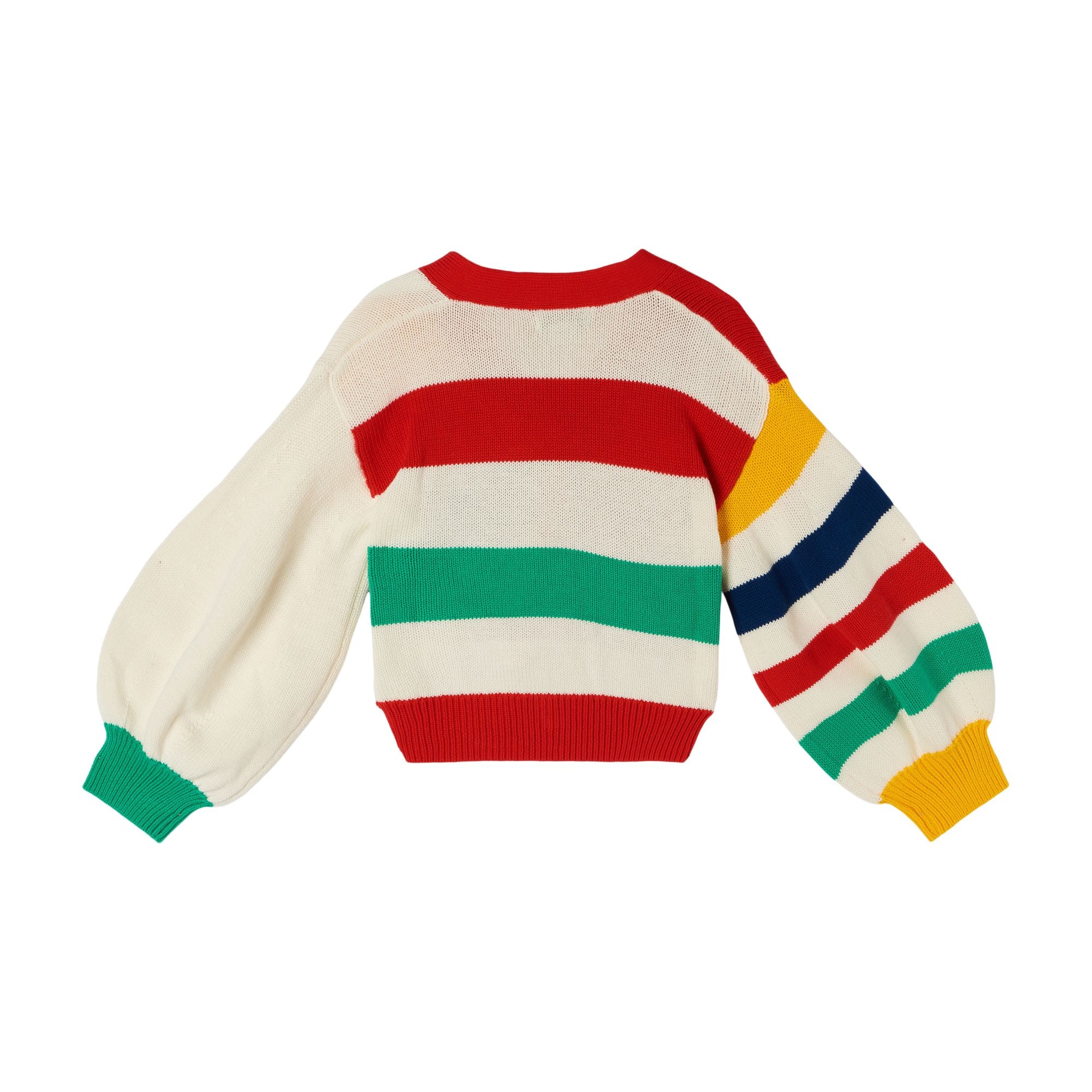 Girls Multicolor Splicing Cardigan