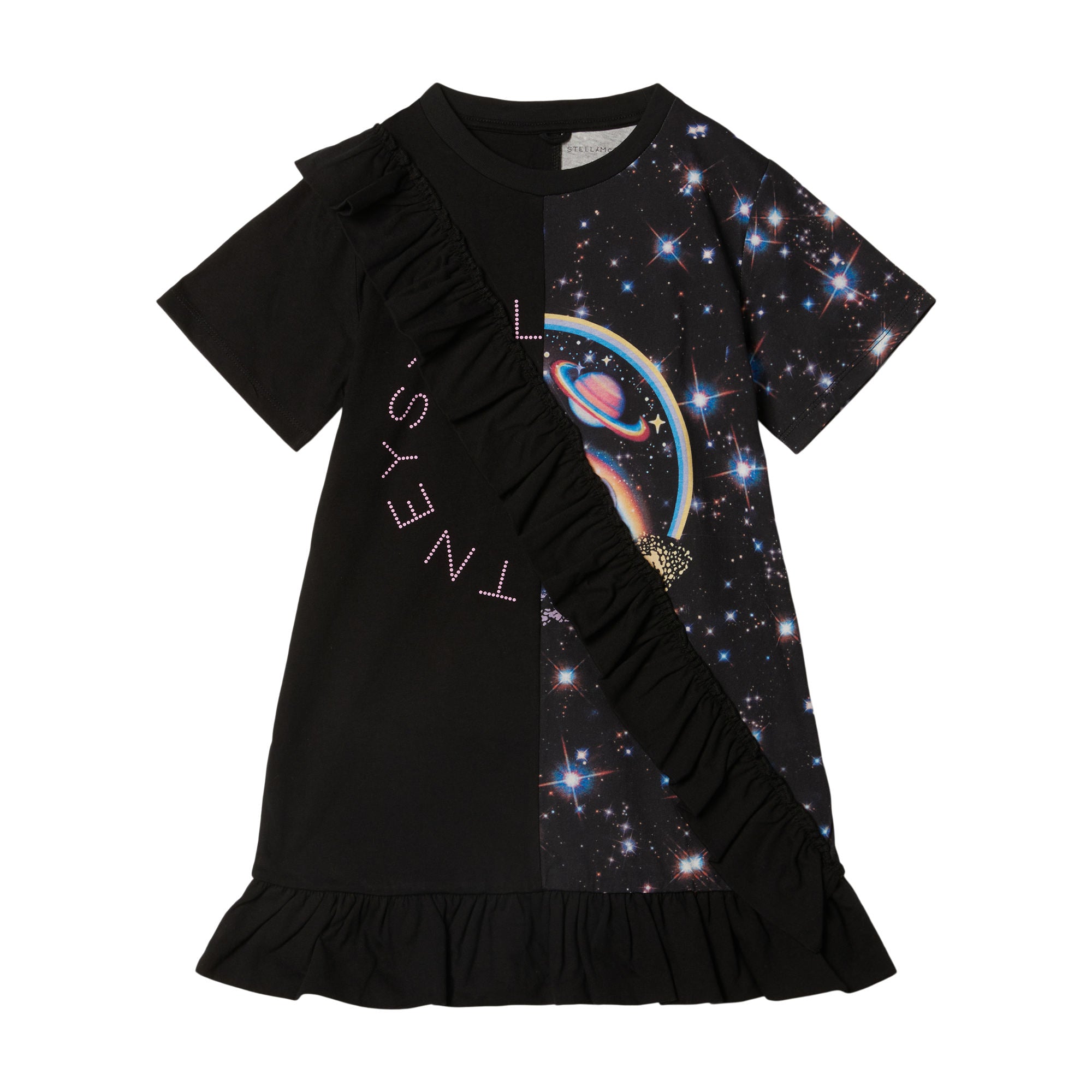 Girls Black Logo Cotton Dress