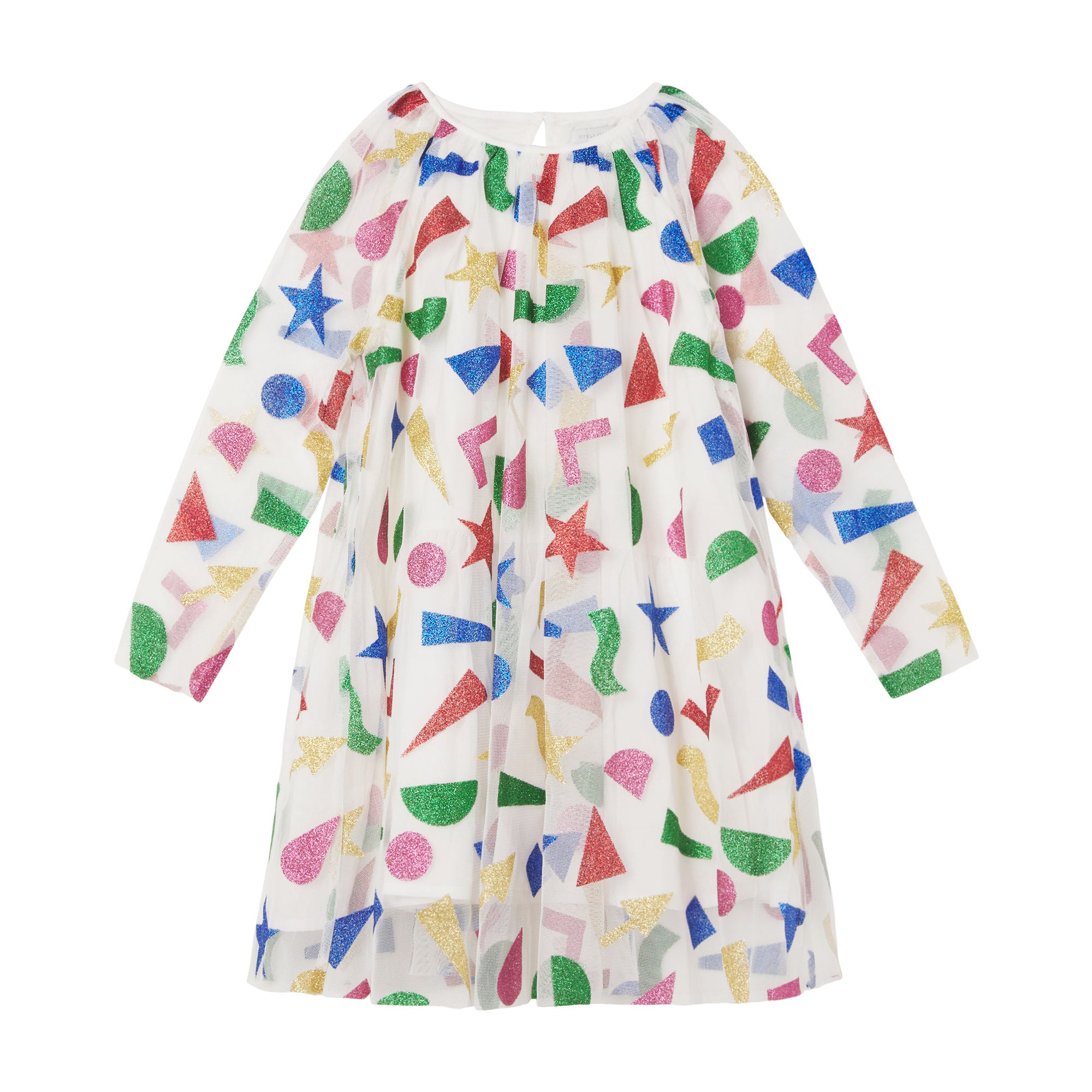 Girls White Printed Dress