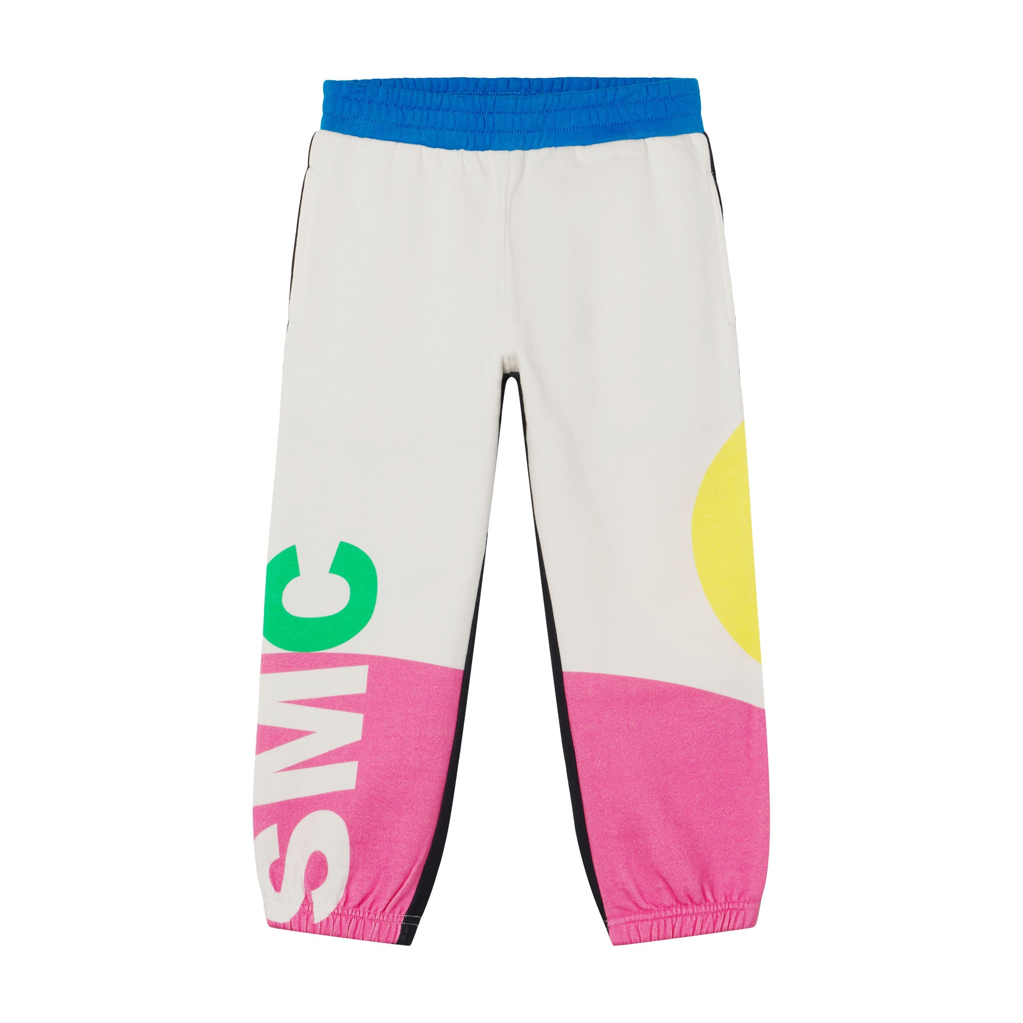 Girls Multicolor Logo Cotton Trousers