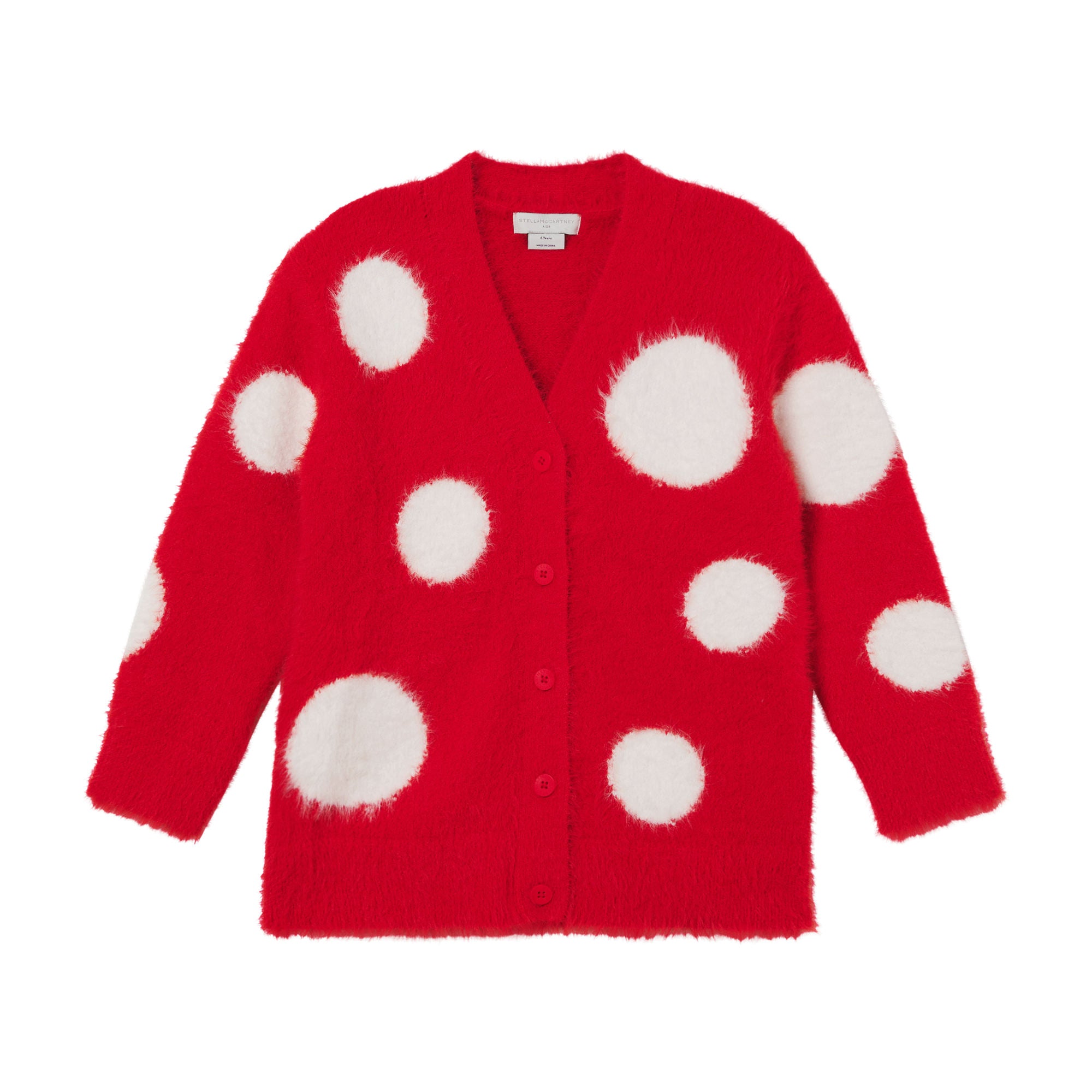 Girls Red Knit Cardigan