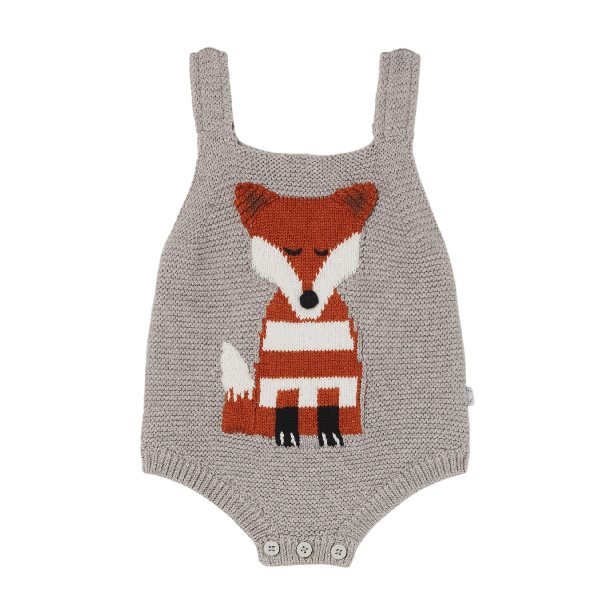 Baby Boys Grey Fox Babysuit