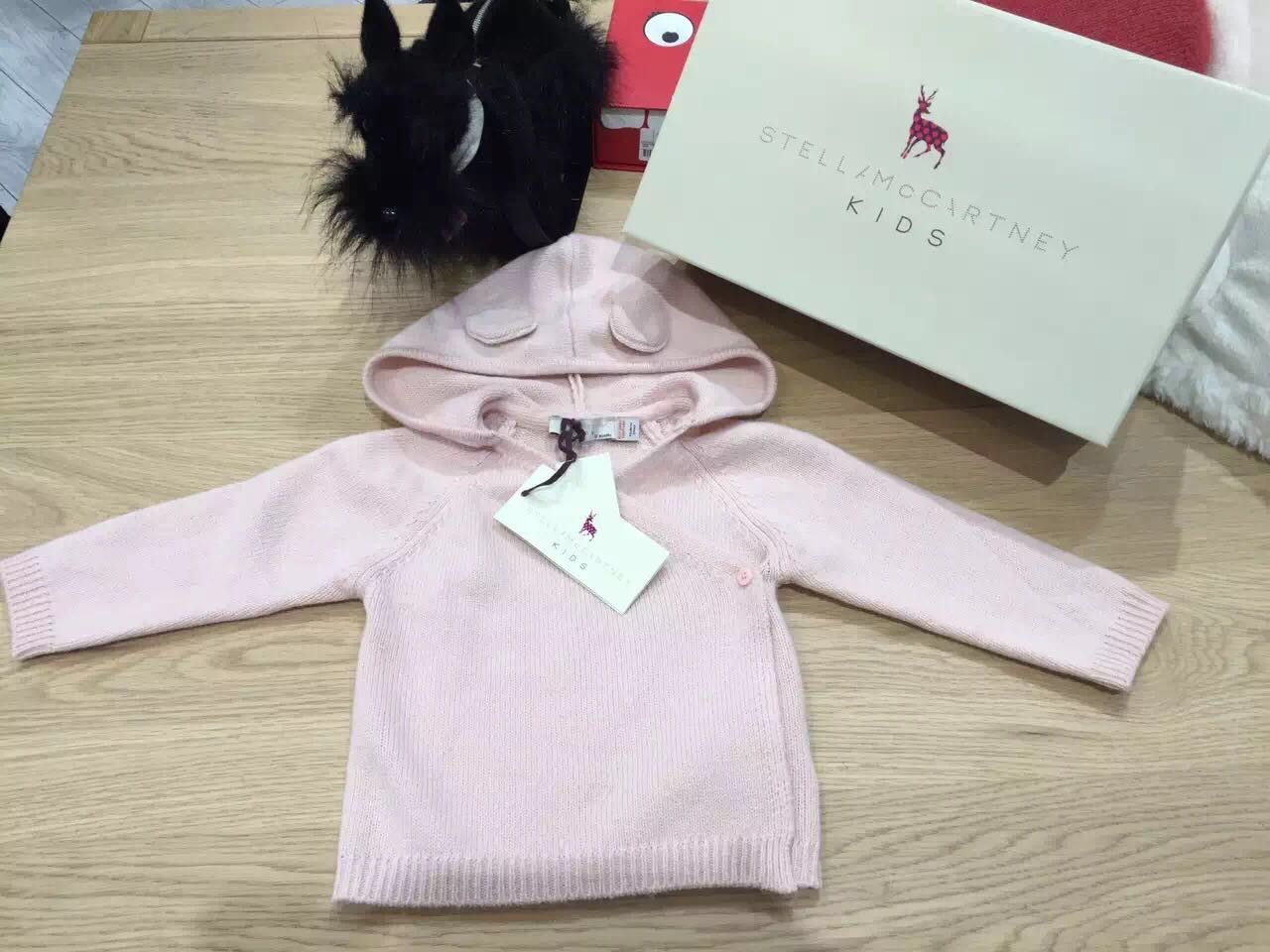 Smudge Baby Pink Wool&Cashmere Hooded Cardigan With Ears - CÉMAROSE | Children's Fashion Store