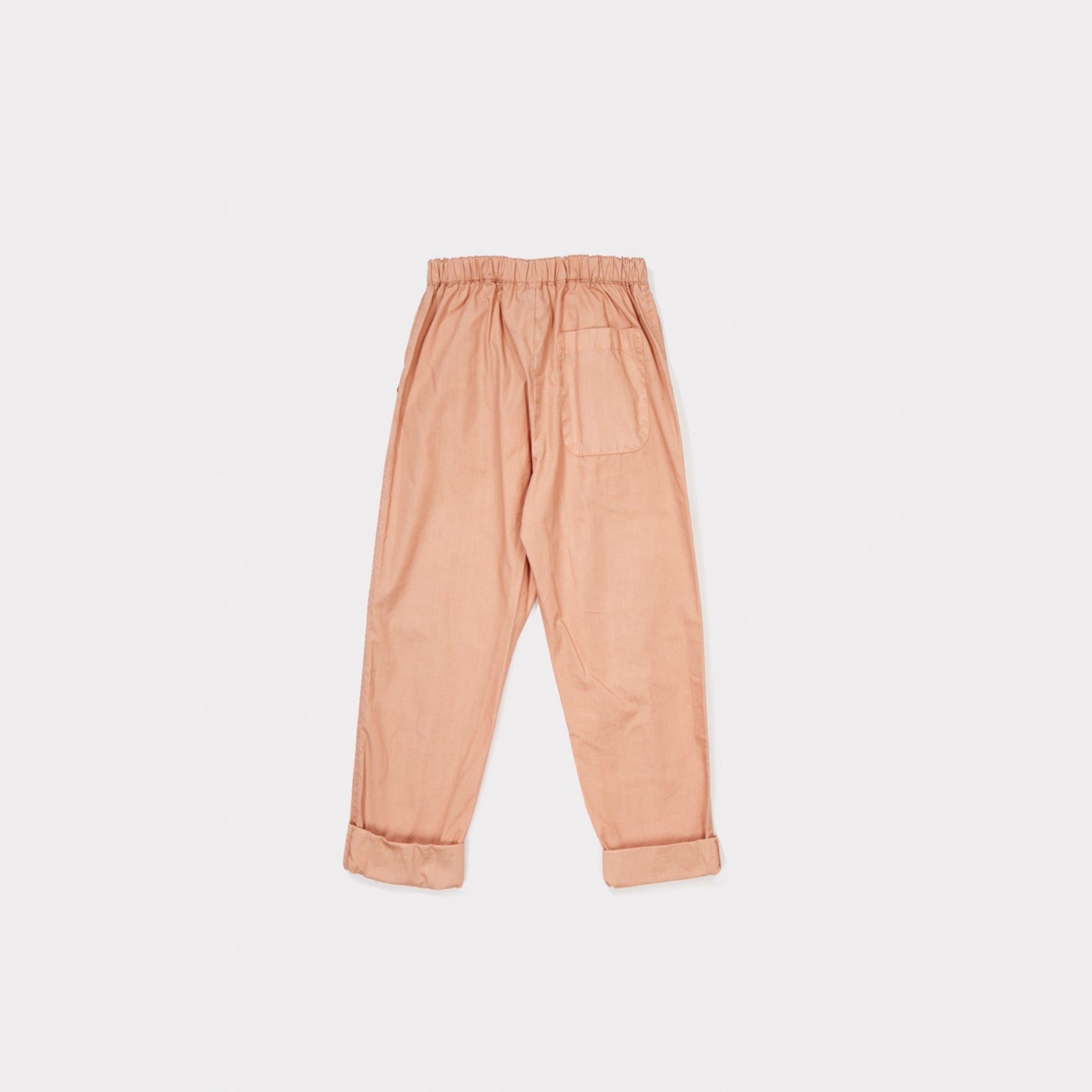 Girls Peach Cotton Woven Trousers