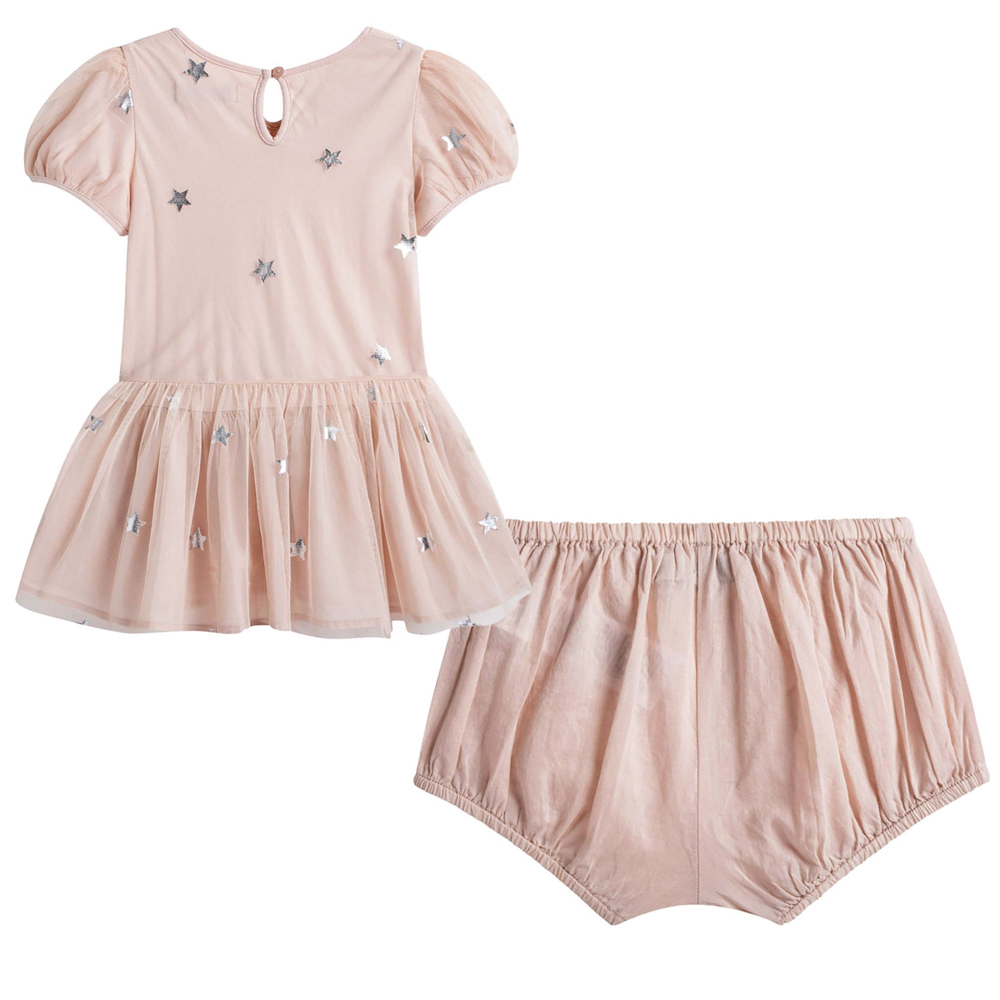 Baby Girls Dark Pink Peony Twinkle Printed 'Miss' Dress